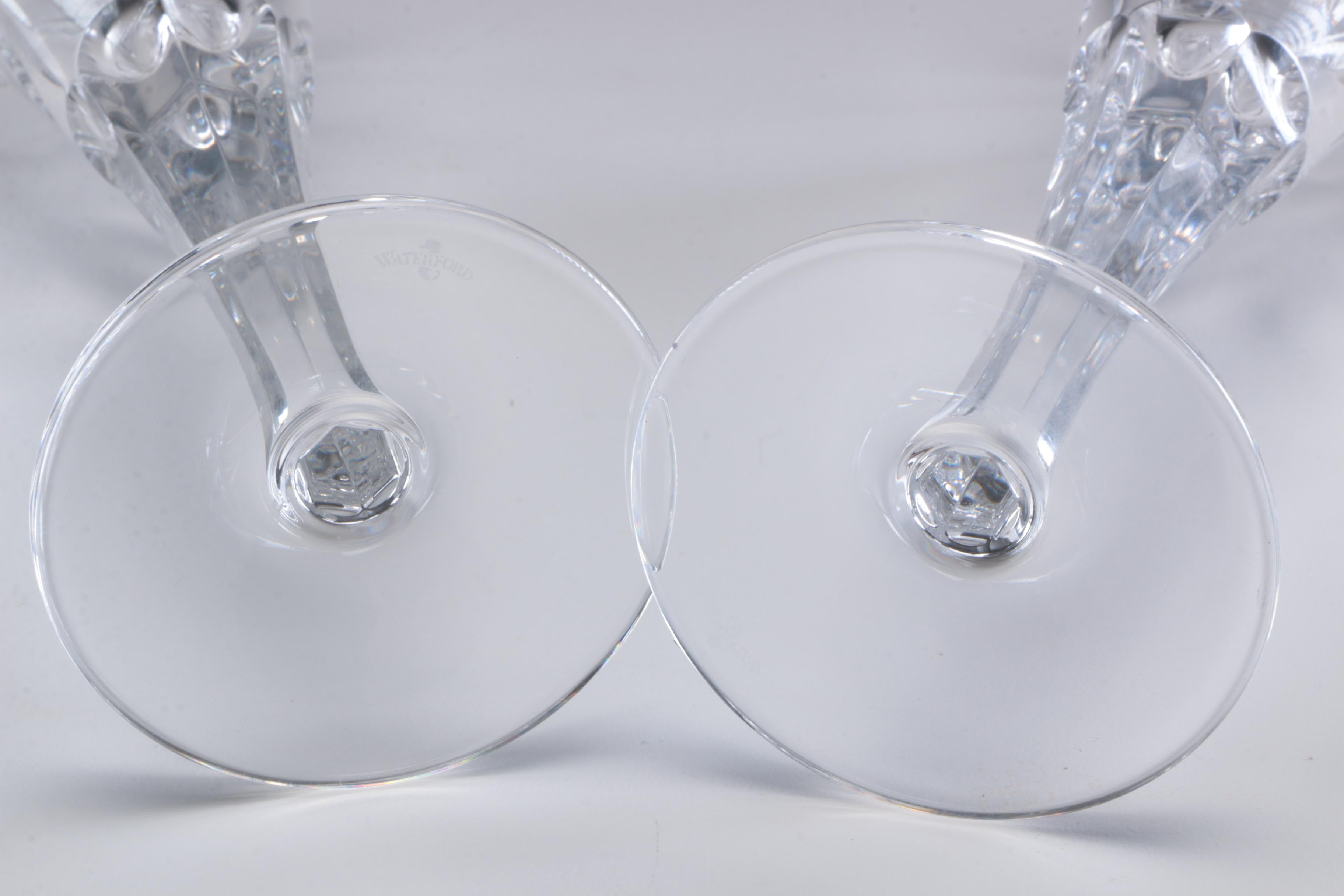 Waterford Crystal "Millennium Series" Fluted Champagne Glasses and Bear Figurine