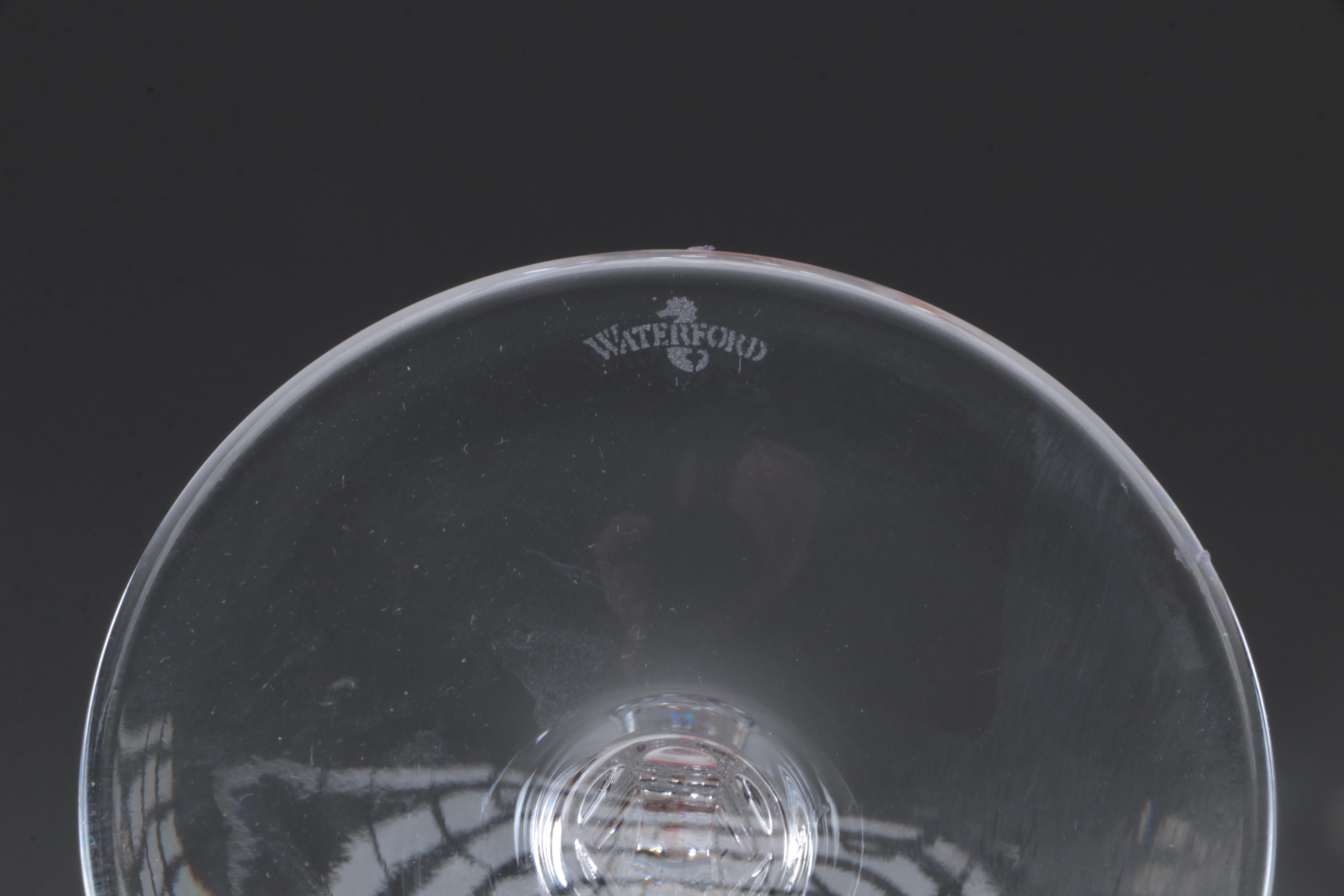 Waterford Crystal "Millennium Series" Fluted Champagne Glasses and Bear Figurine