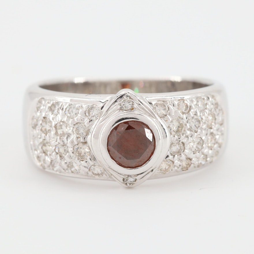 18K White Gold Fancy Brown Diamond Ring