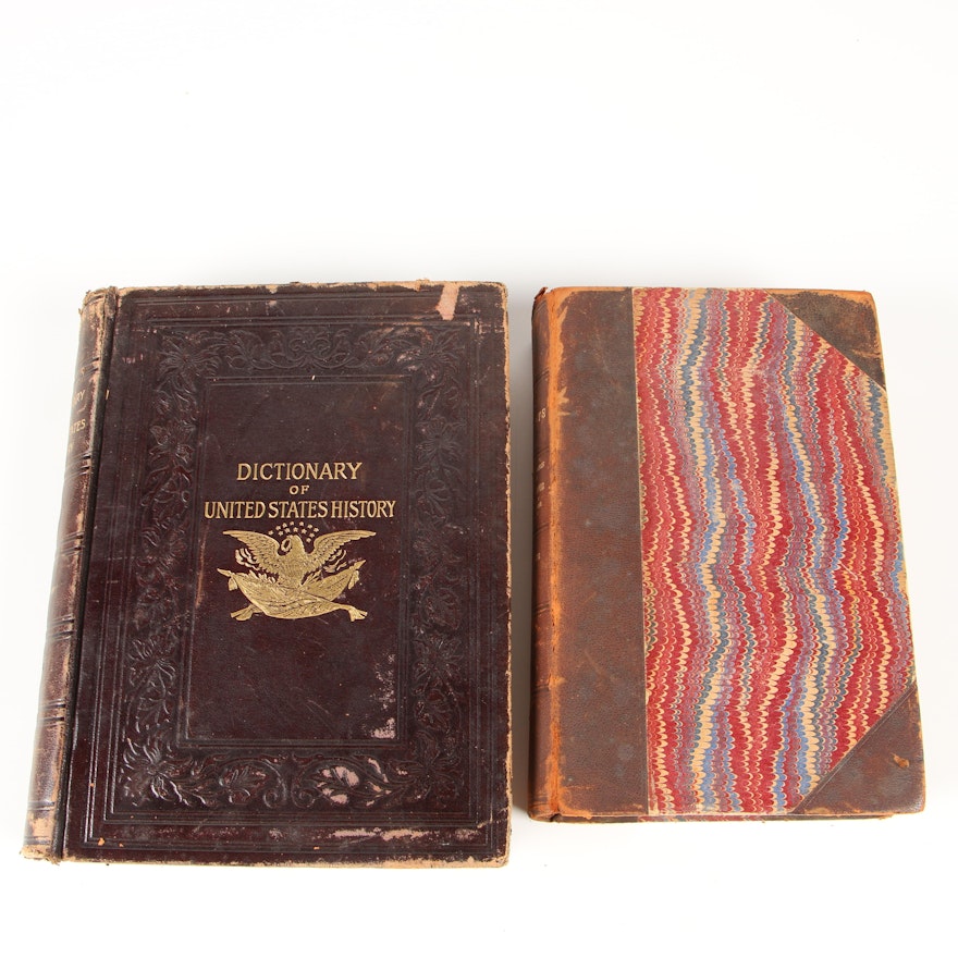 Antique Leather Bound Books on United States History