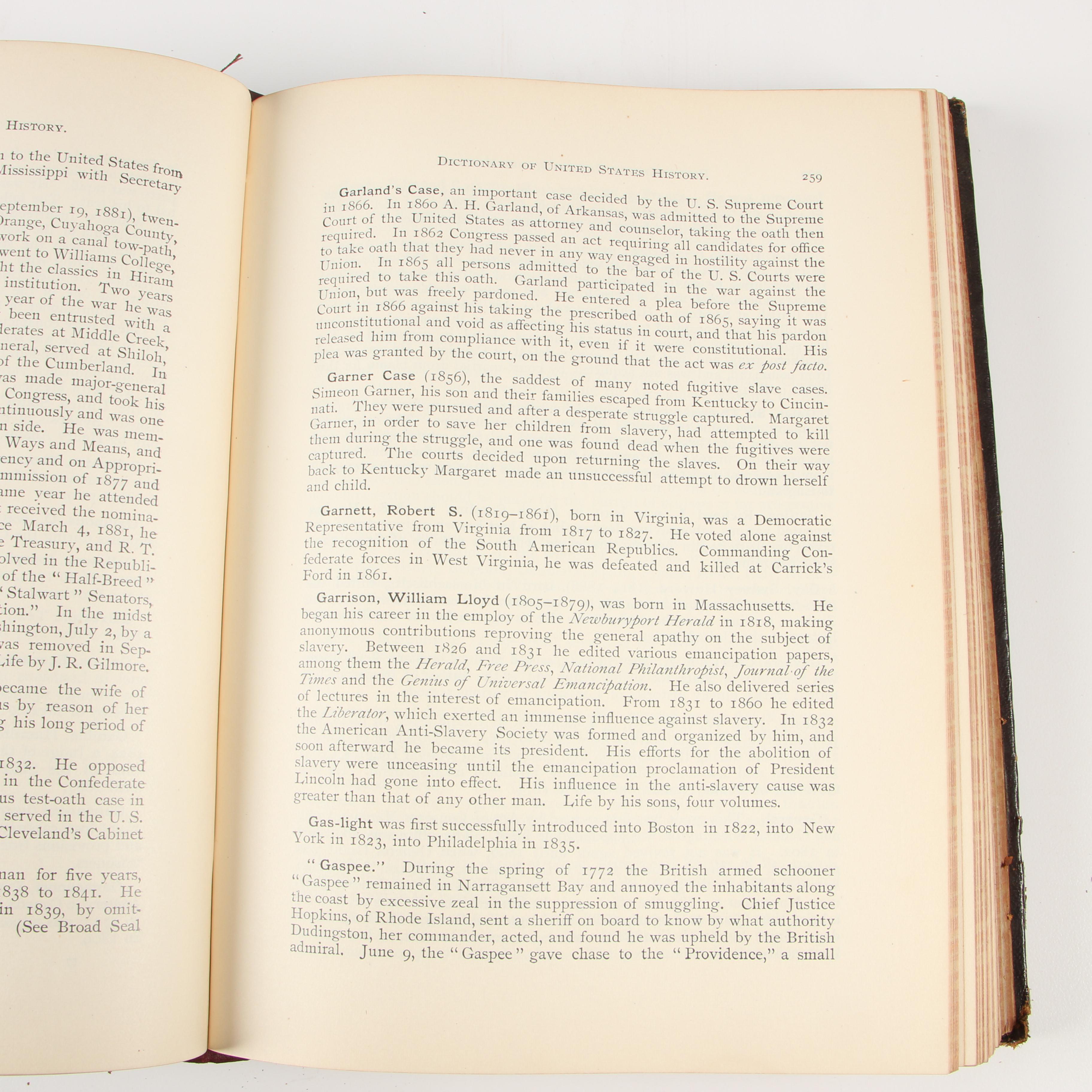 Antique Leather Bound Books on United States History