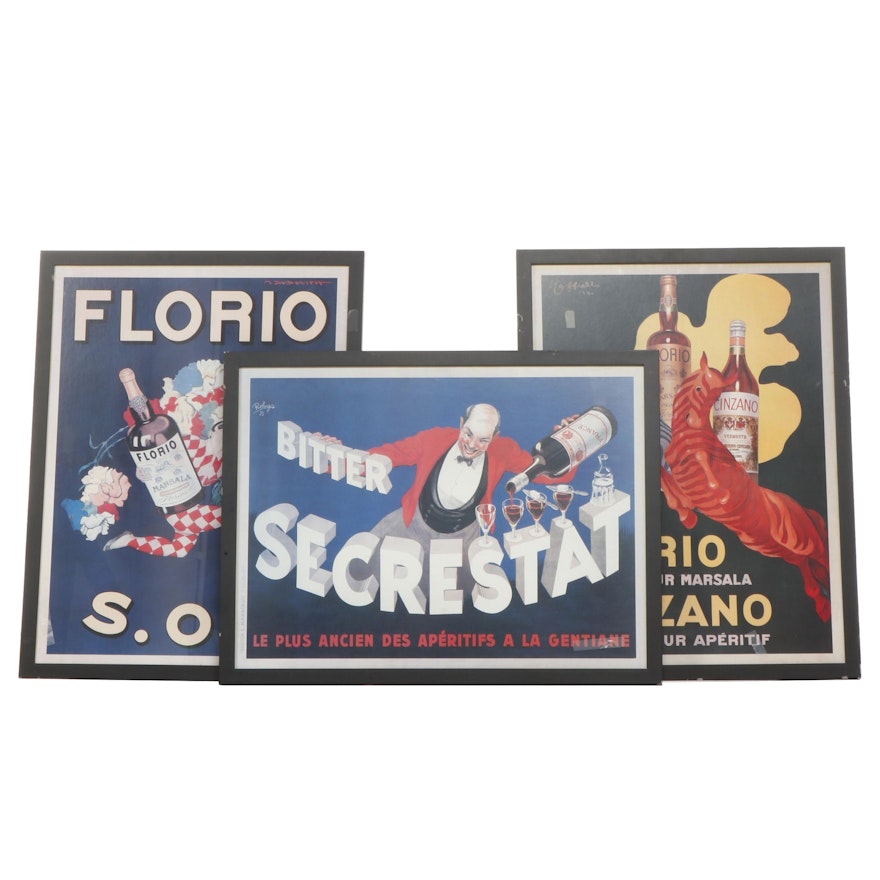 Reproductions of Vintage European Liquor Advertising Posters