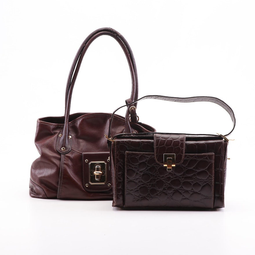 Francesco Biasia and B. Makowsky Pebble Grain and Embossed Leather Bags