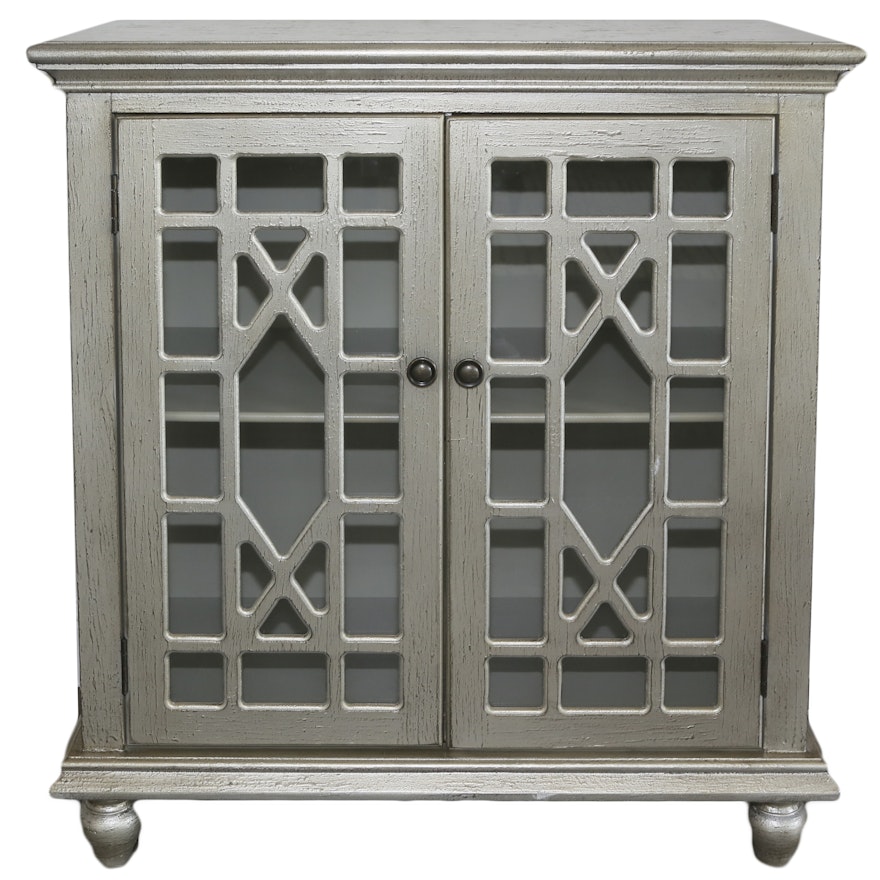 Contemporary Metallic Painted Wooden Cabinet