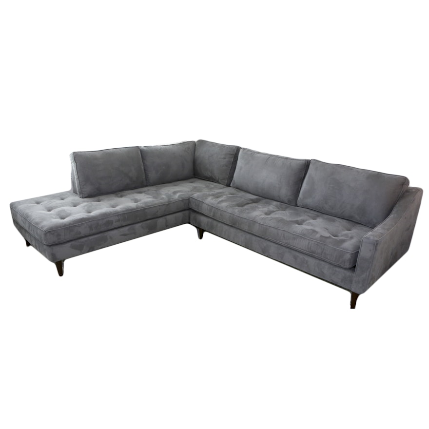 Modern Sectional Sofa with Grey Upholstery