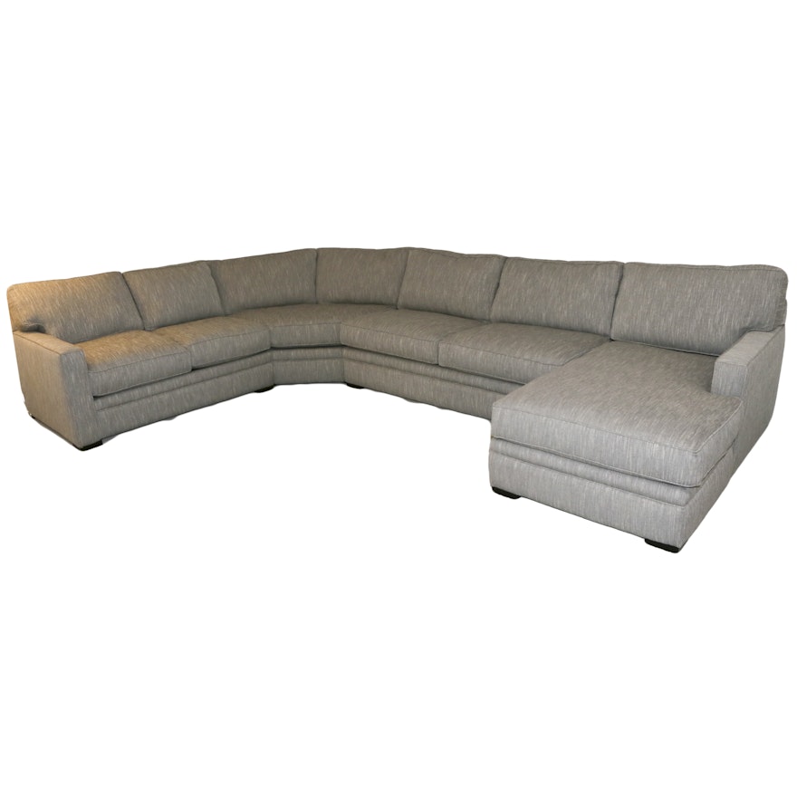 Jonathan Lewis Contemporary Heather Gray Sectional Sofa