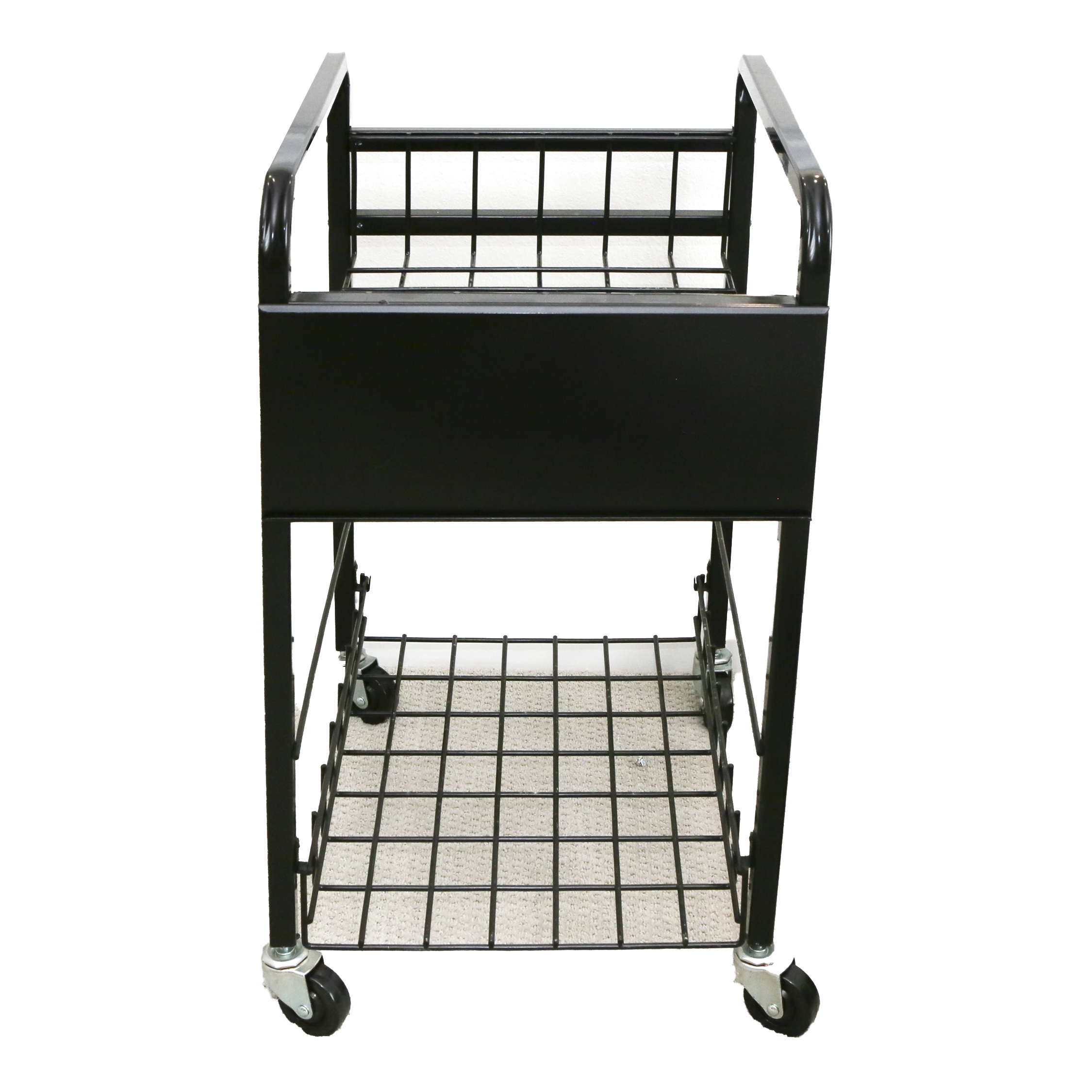 Contemporary Black Metal Two-Tier Cart