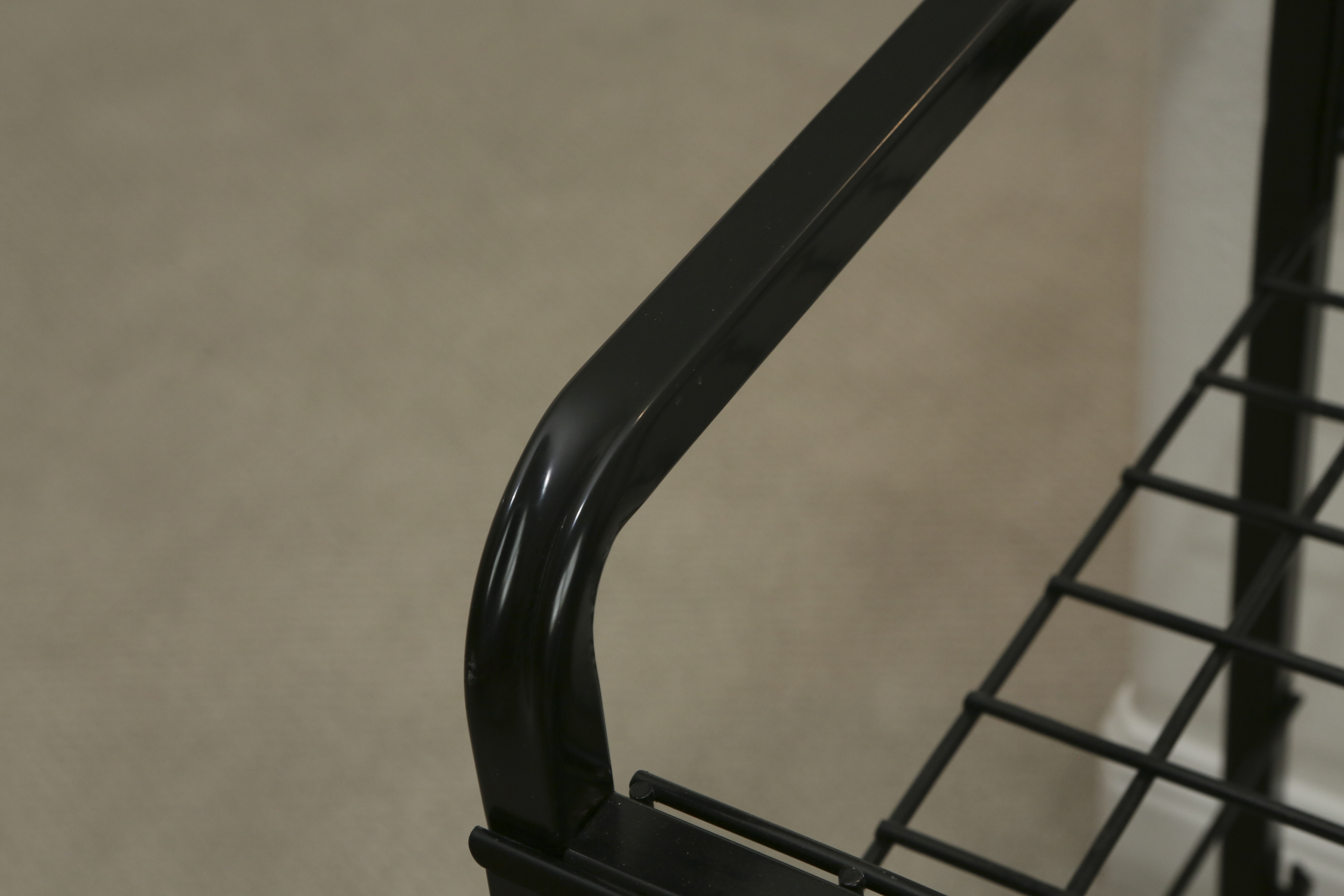 Contemporary Black Metal Two-Tier Cart