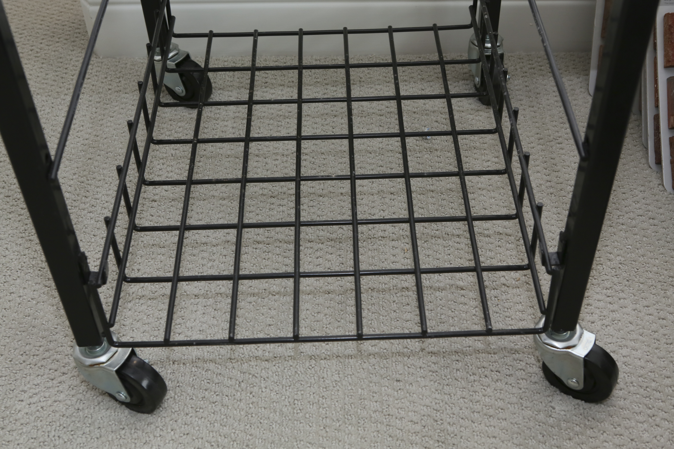 Contemporary Black Metal Two-Tier Cart