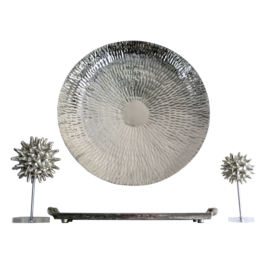 Grouping of Silver-Tone Metallic Decor