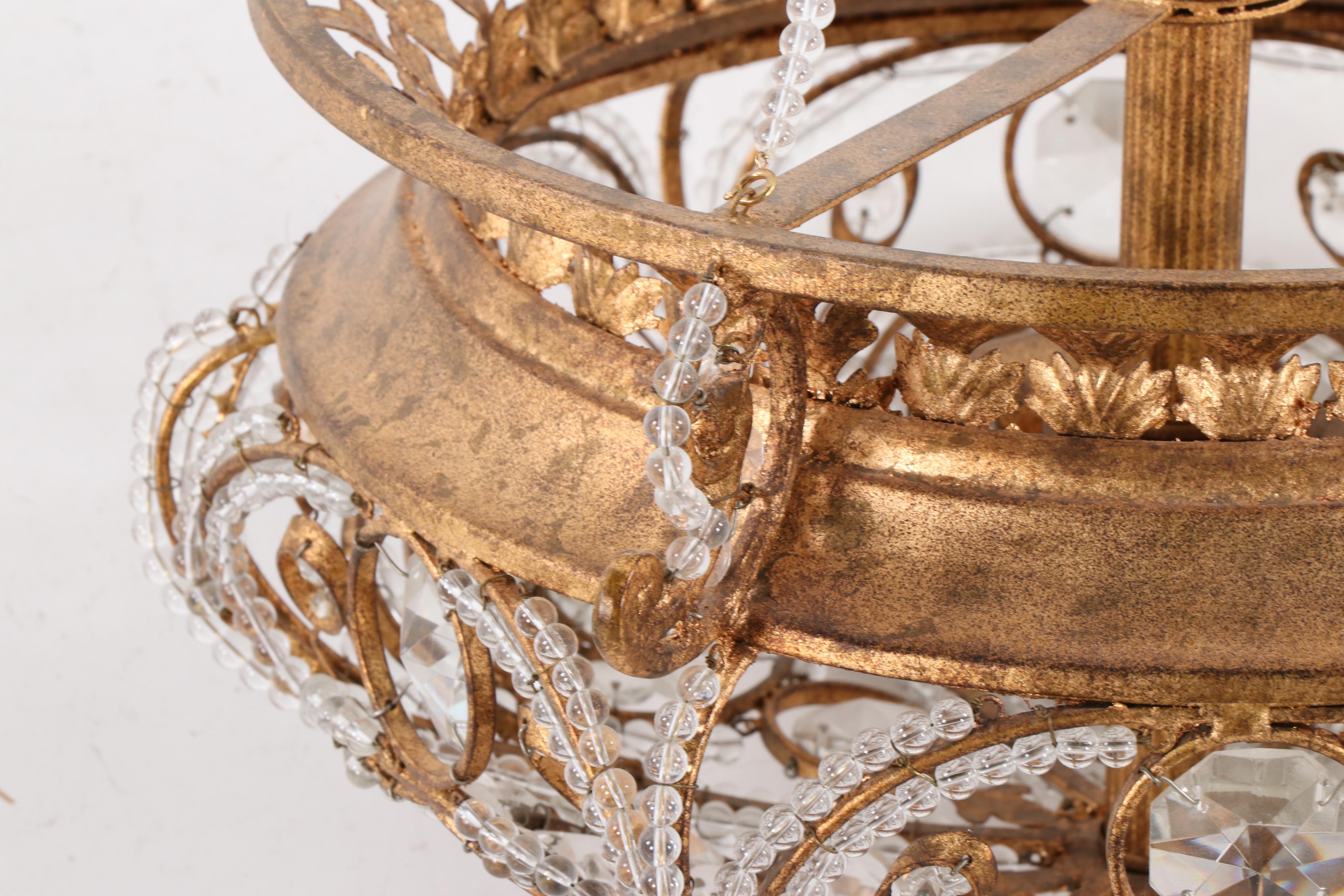 Quoizel Lighting "La Crysta" Three Light Semi-Flush Mount Pendant