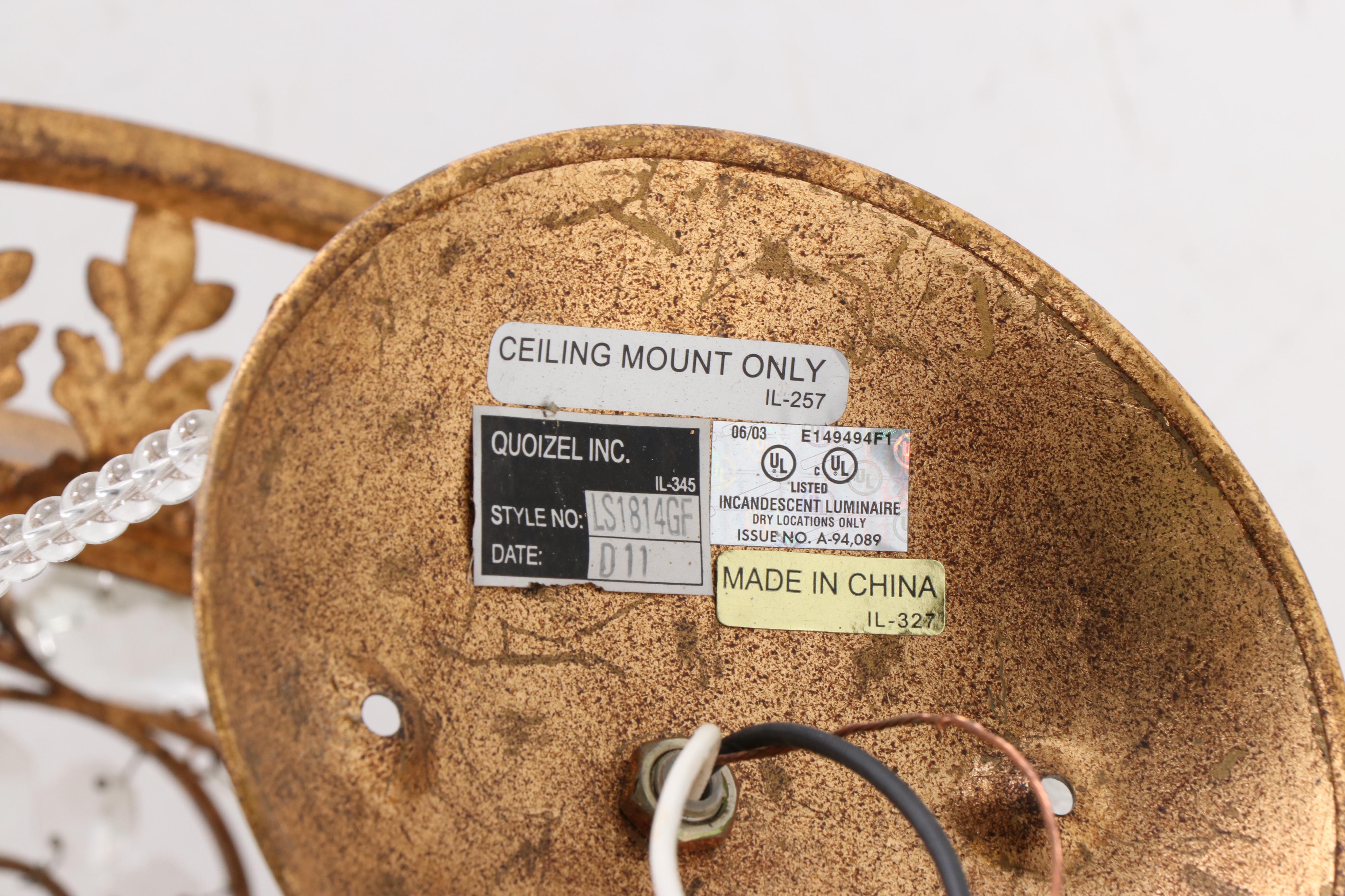 Quoizel Lighting "La Crysta" Three Light Semi-Flush Mount Pendant