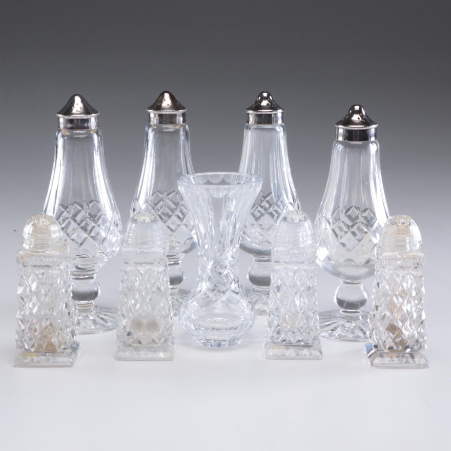 Waterford Crystal "Lismore" Footed Salt and Pepper Shakers and More