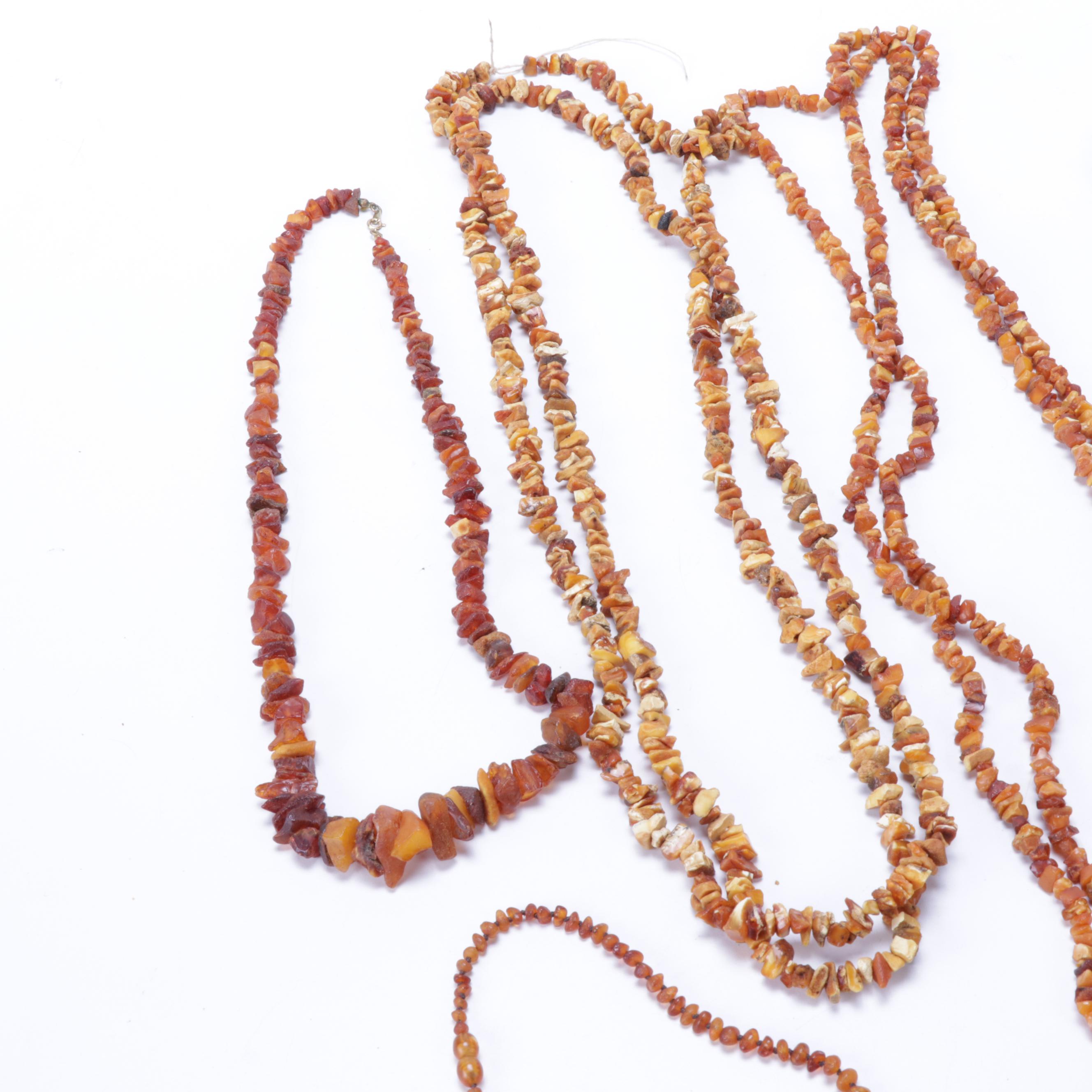 Amber Chip Beaded Necklaces