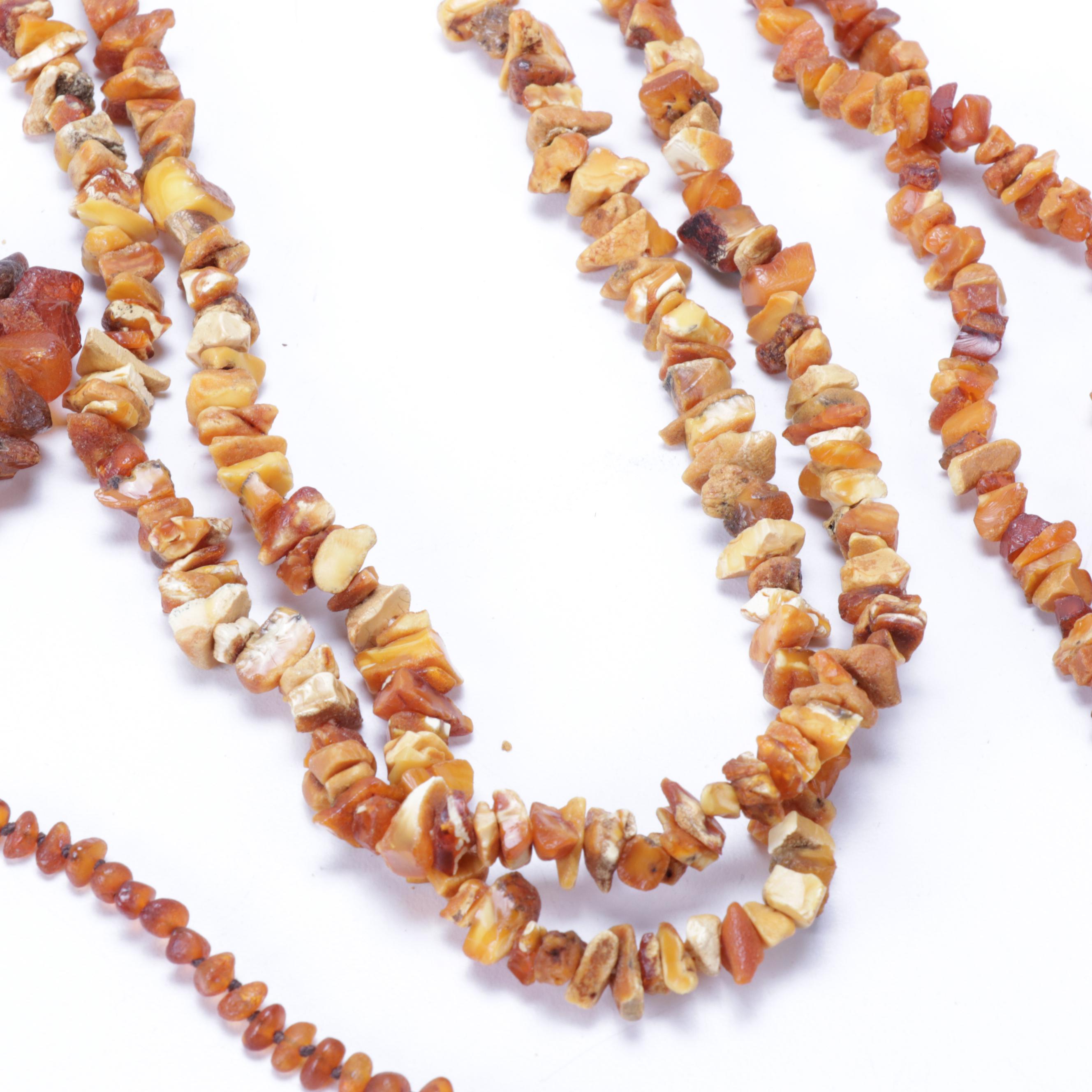 Amber Chip Beaded Necklaces