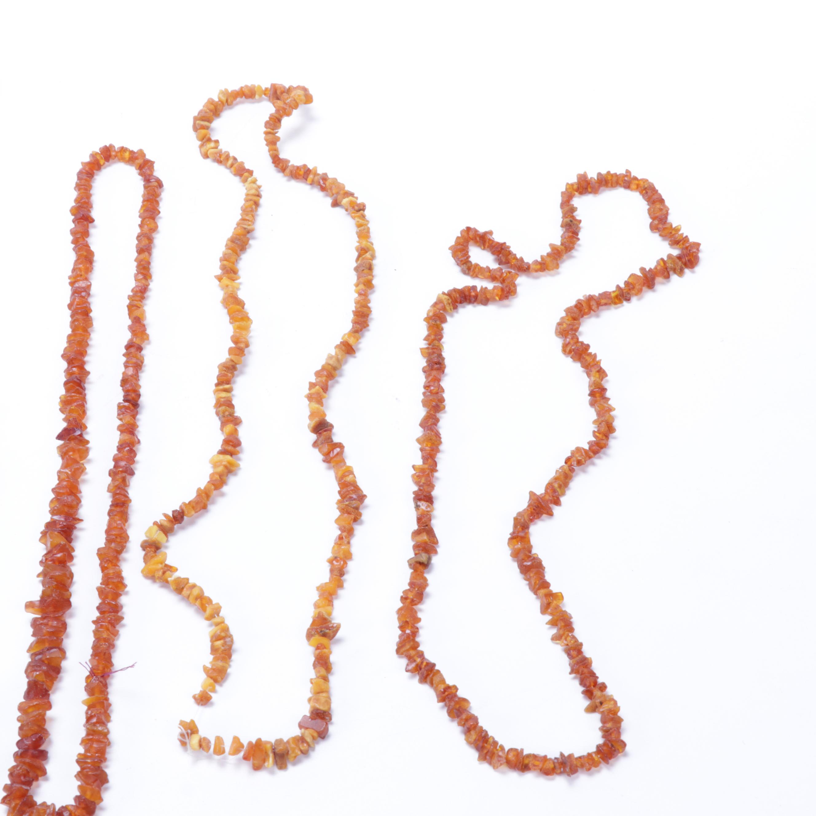 Amber Chip Beaded Necklaces