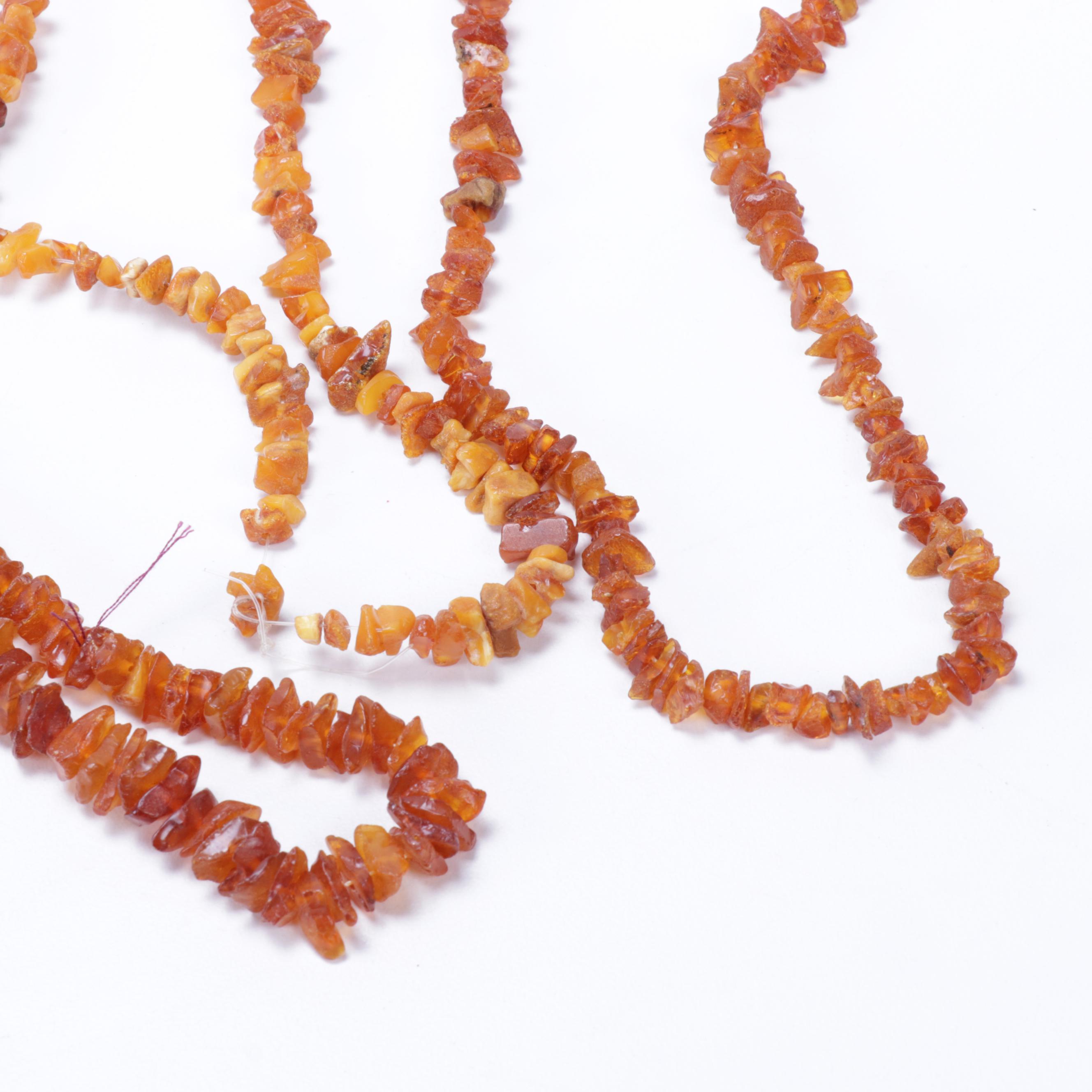 Amber Chip Beaded Necklaces