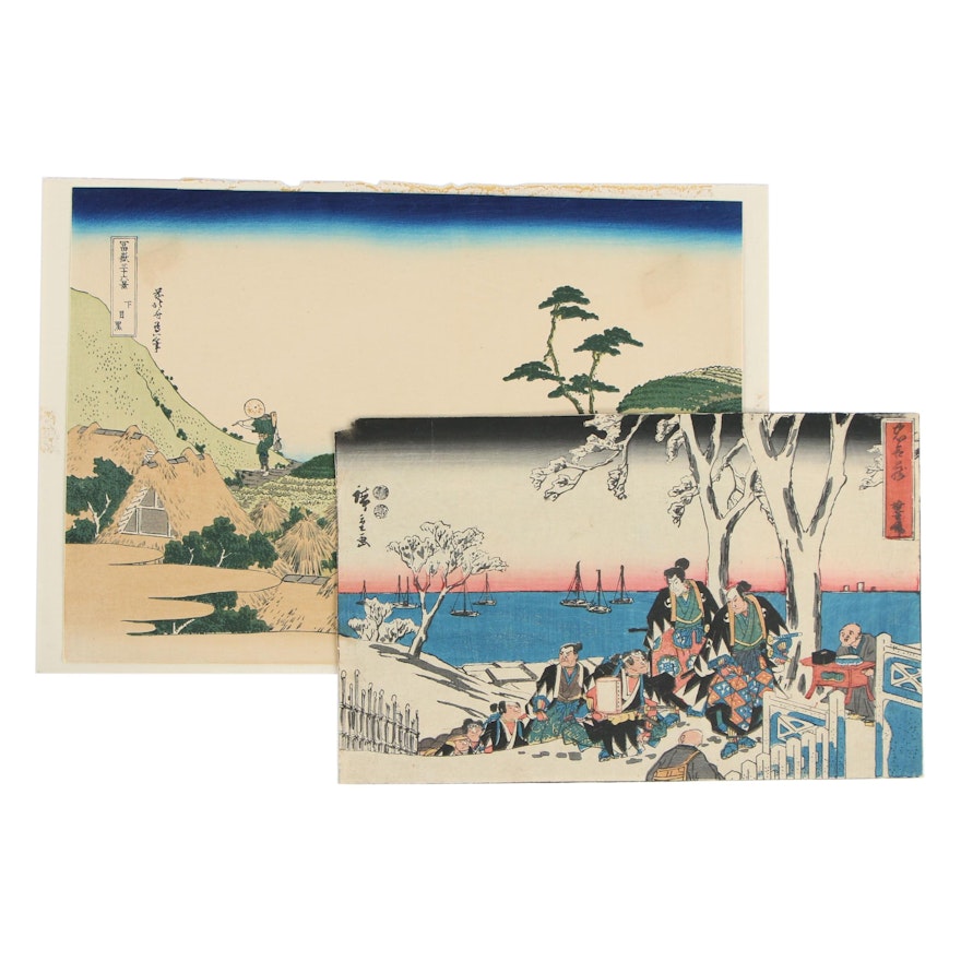 Japanese Ukiyo-e Woodblock Prints After Hokusai and Hiroshige