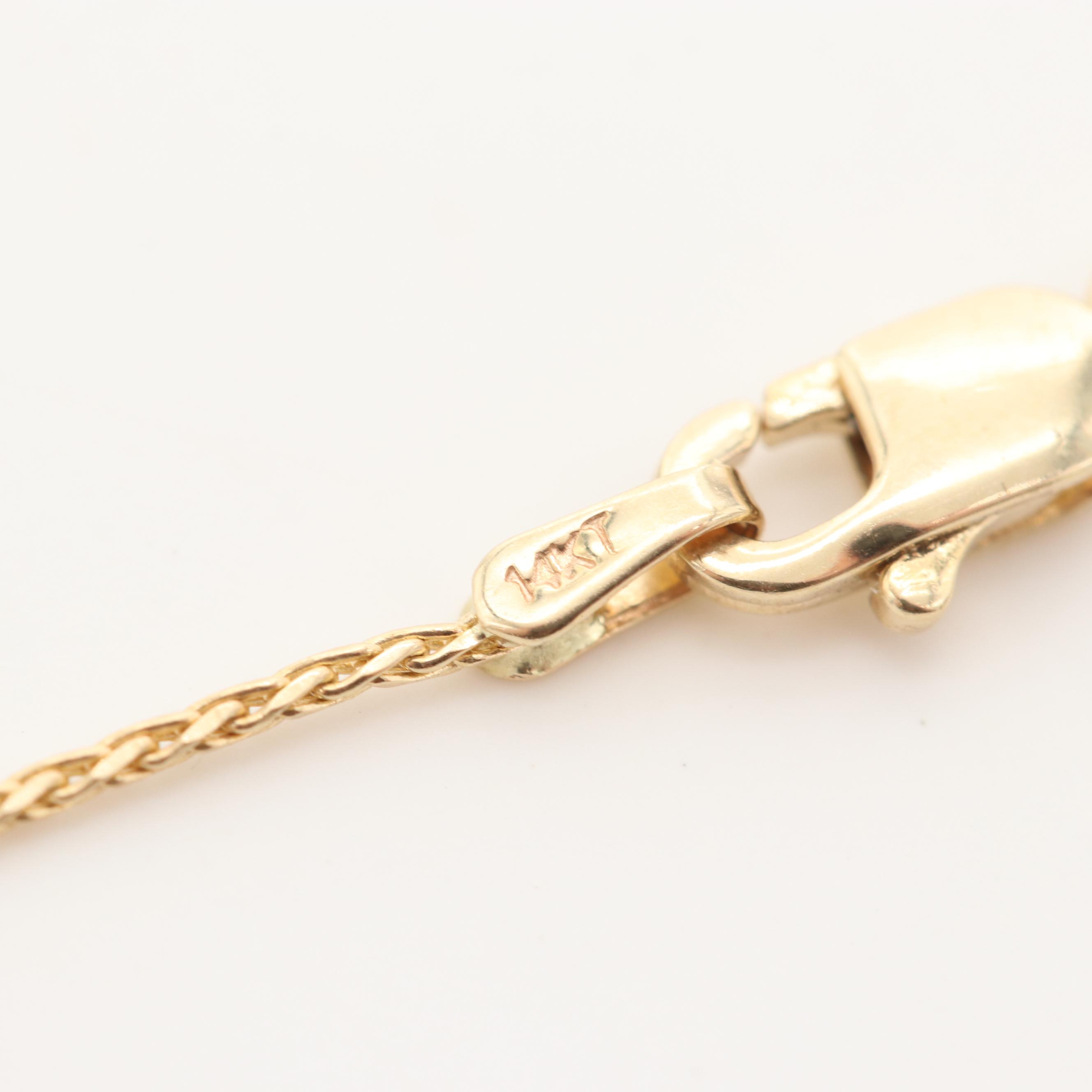 14K Yellow Gold Wheat Chain