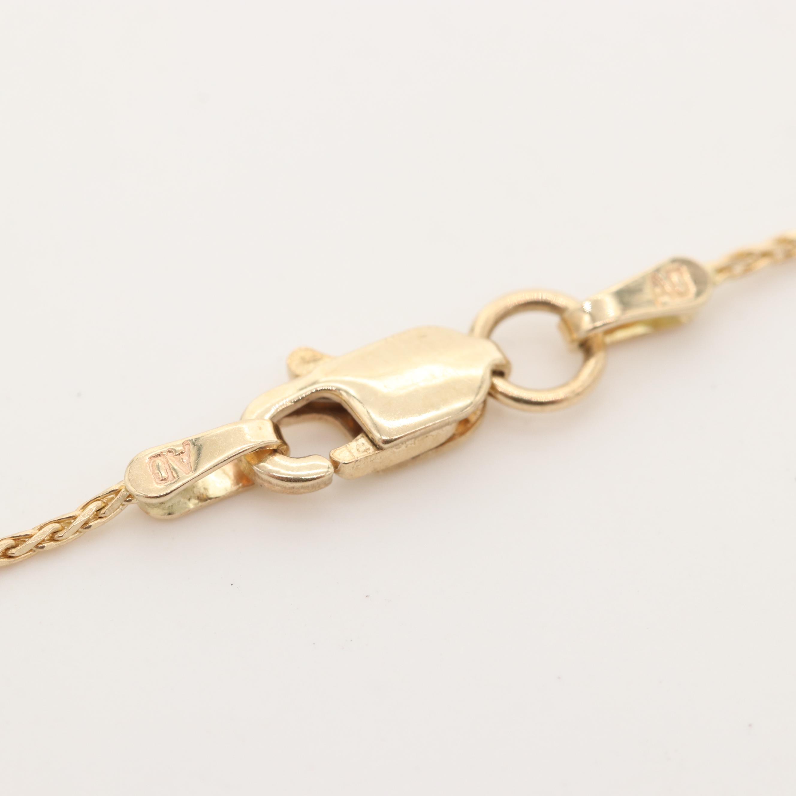 14K Yellow Gold Wheat Chain