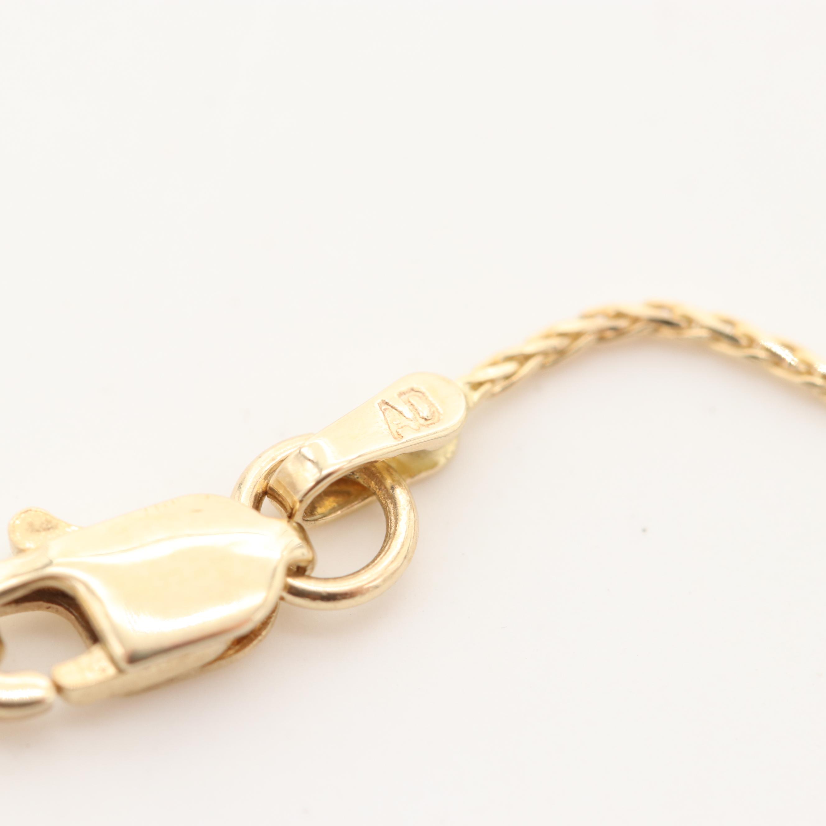 14K Yellow Gold Wheat Chain