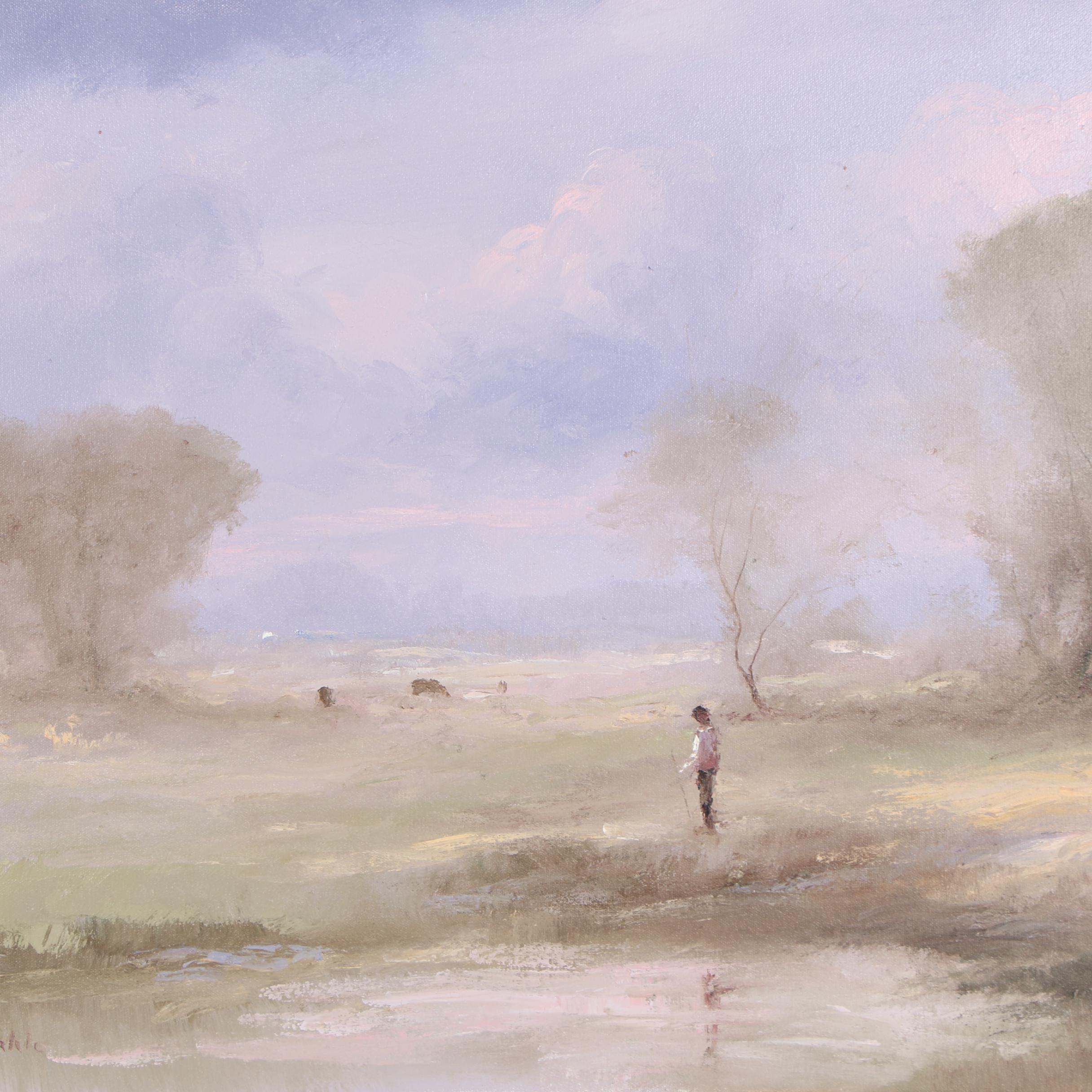 Paul Burkle Oil Painting "Lone Fisherman"