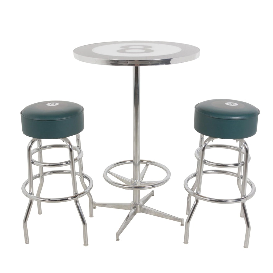 Eight Ball Themed Bar Table and Stools