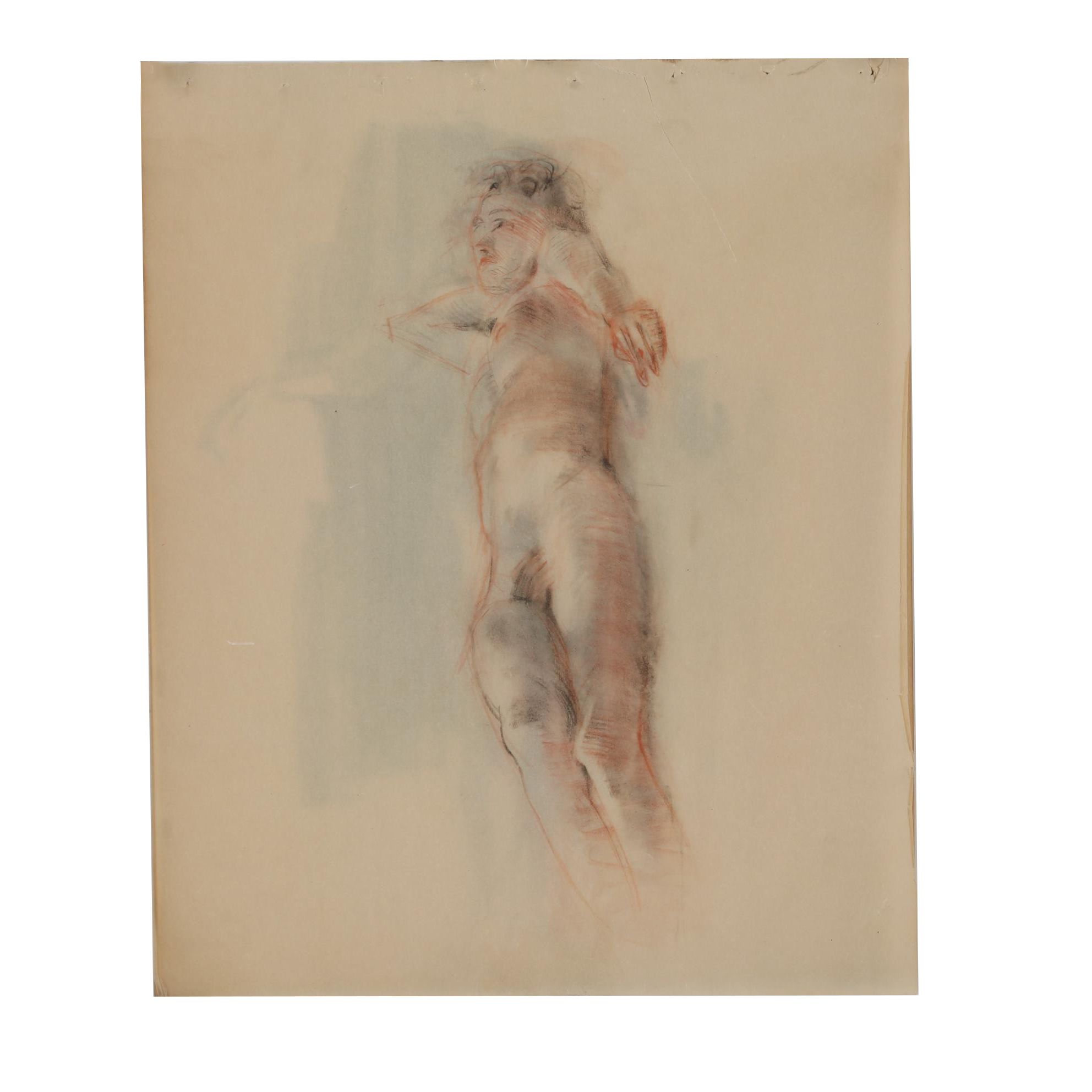 Edmond Fitzgerald Figural Charcoal Drawings