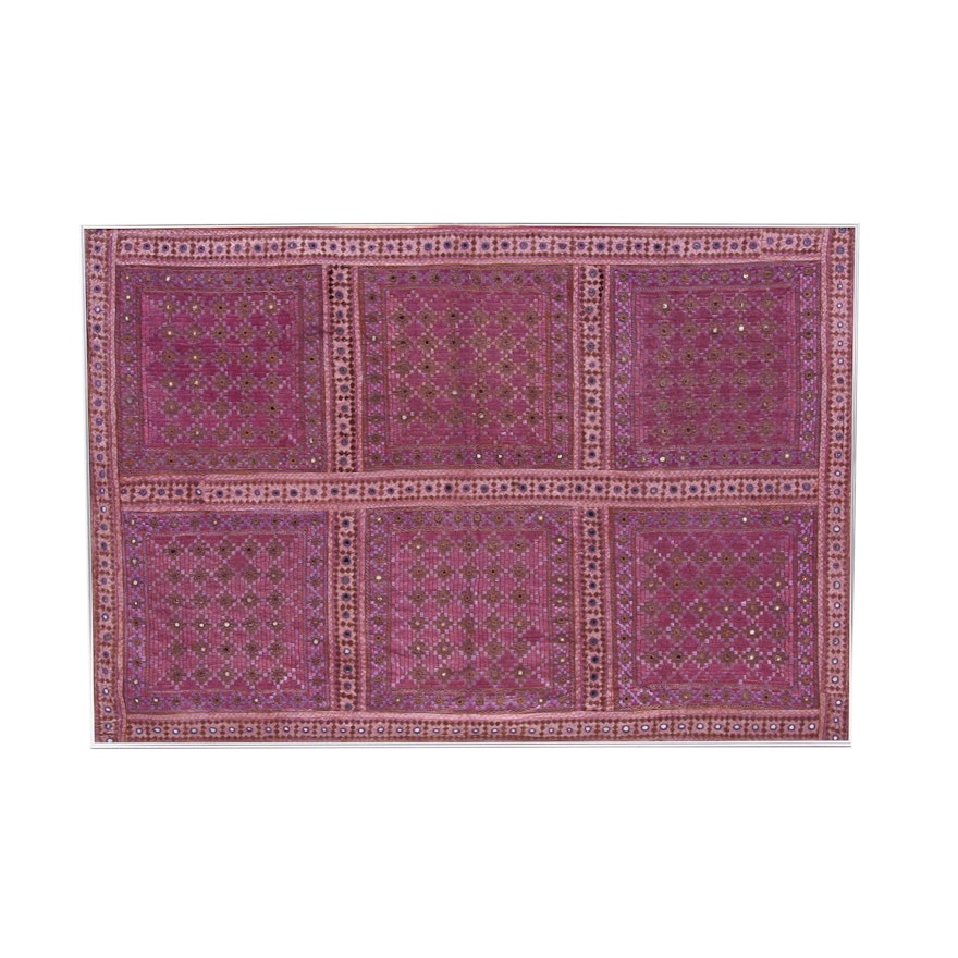 Indian Shisha Mirror Embroidery Wall Hanging