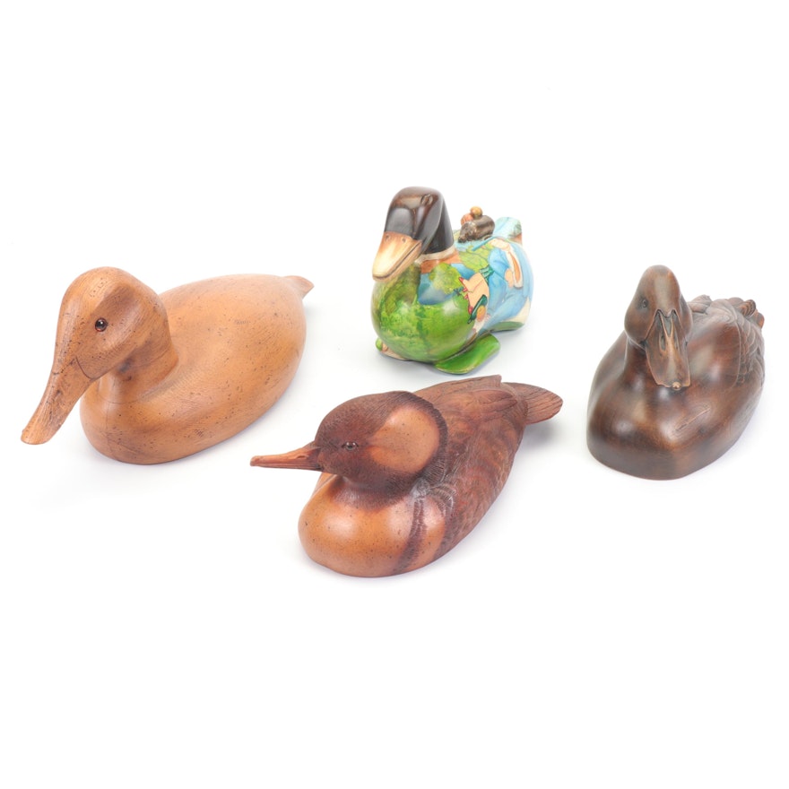 Carved Wooden Duck Figurines