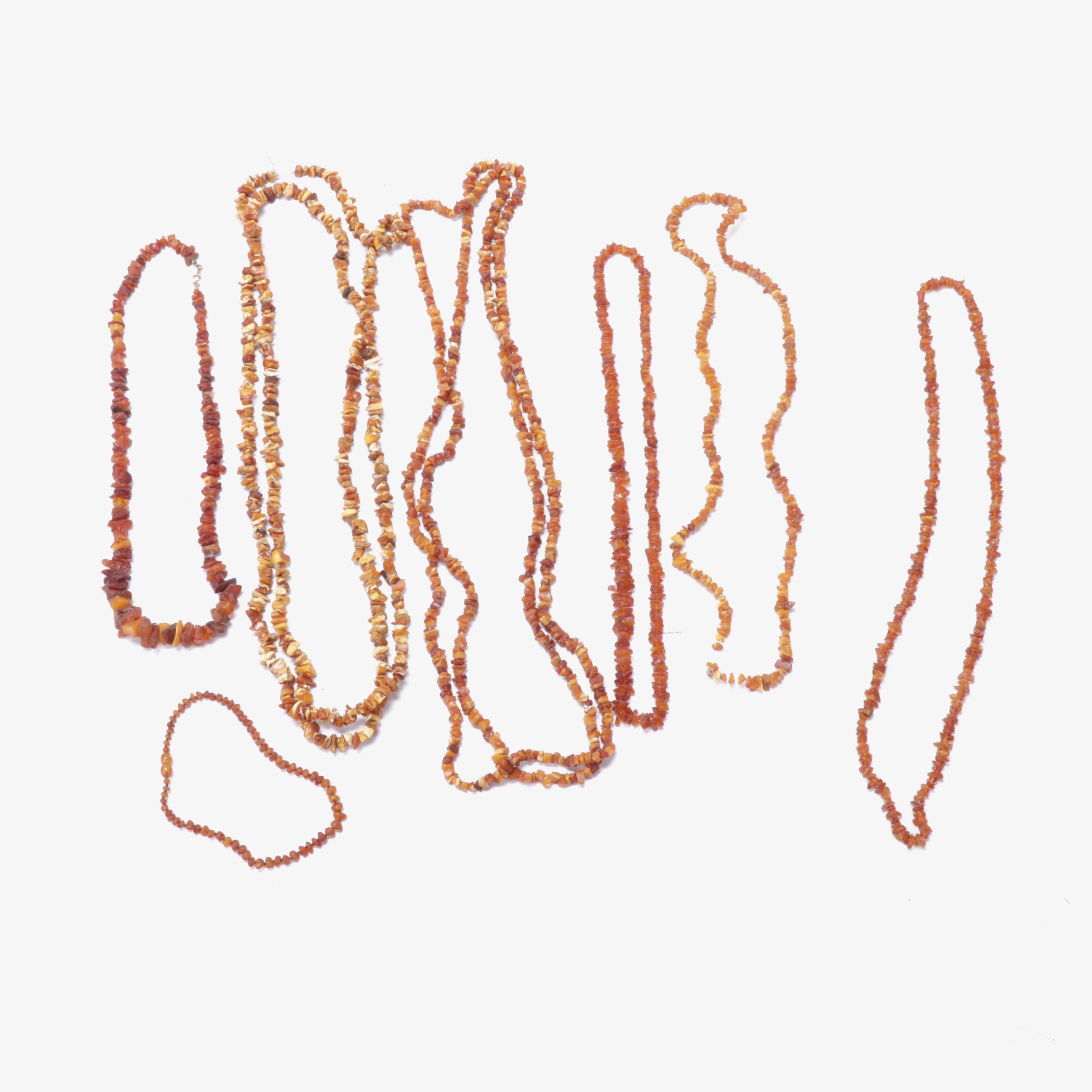 Amber Chip Beaded Necklaces