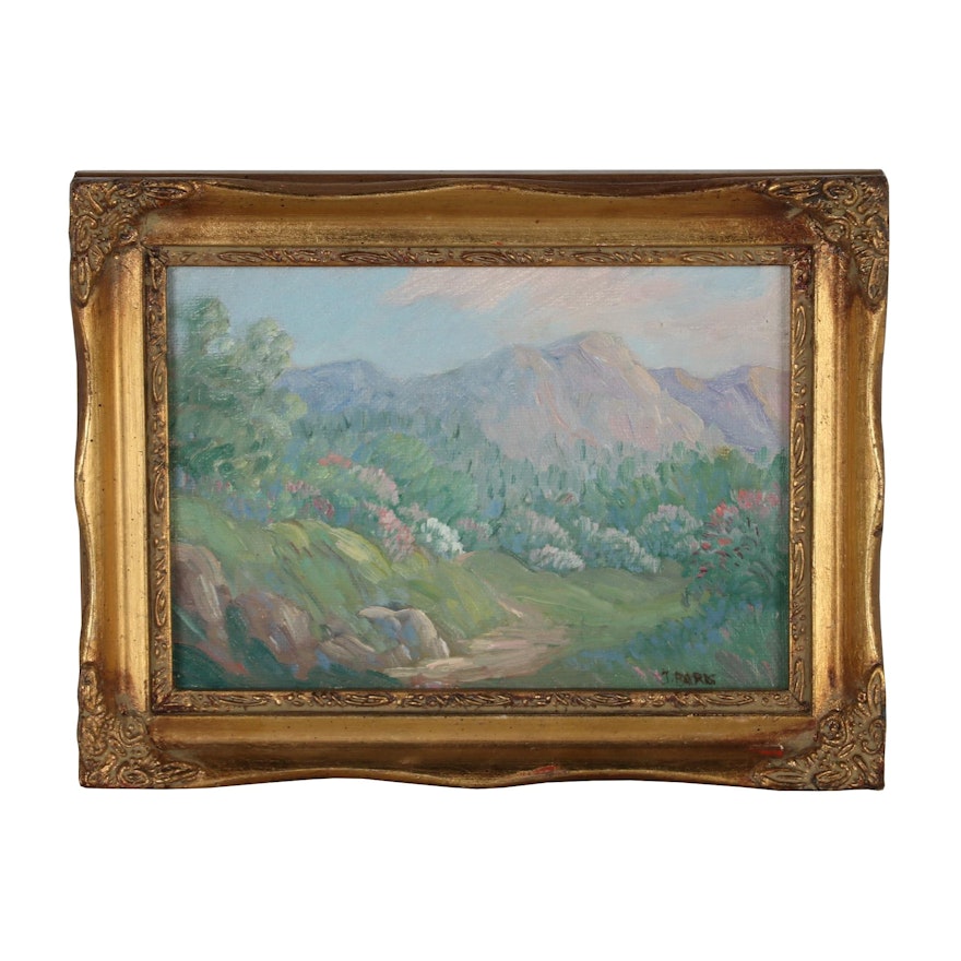 Joseph Baris Oil Painting of Impressionistic Landscape