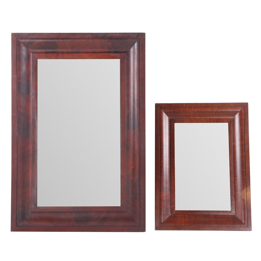 Empire Period Mahogany Ogee Mirrors, Mid 19th Century