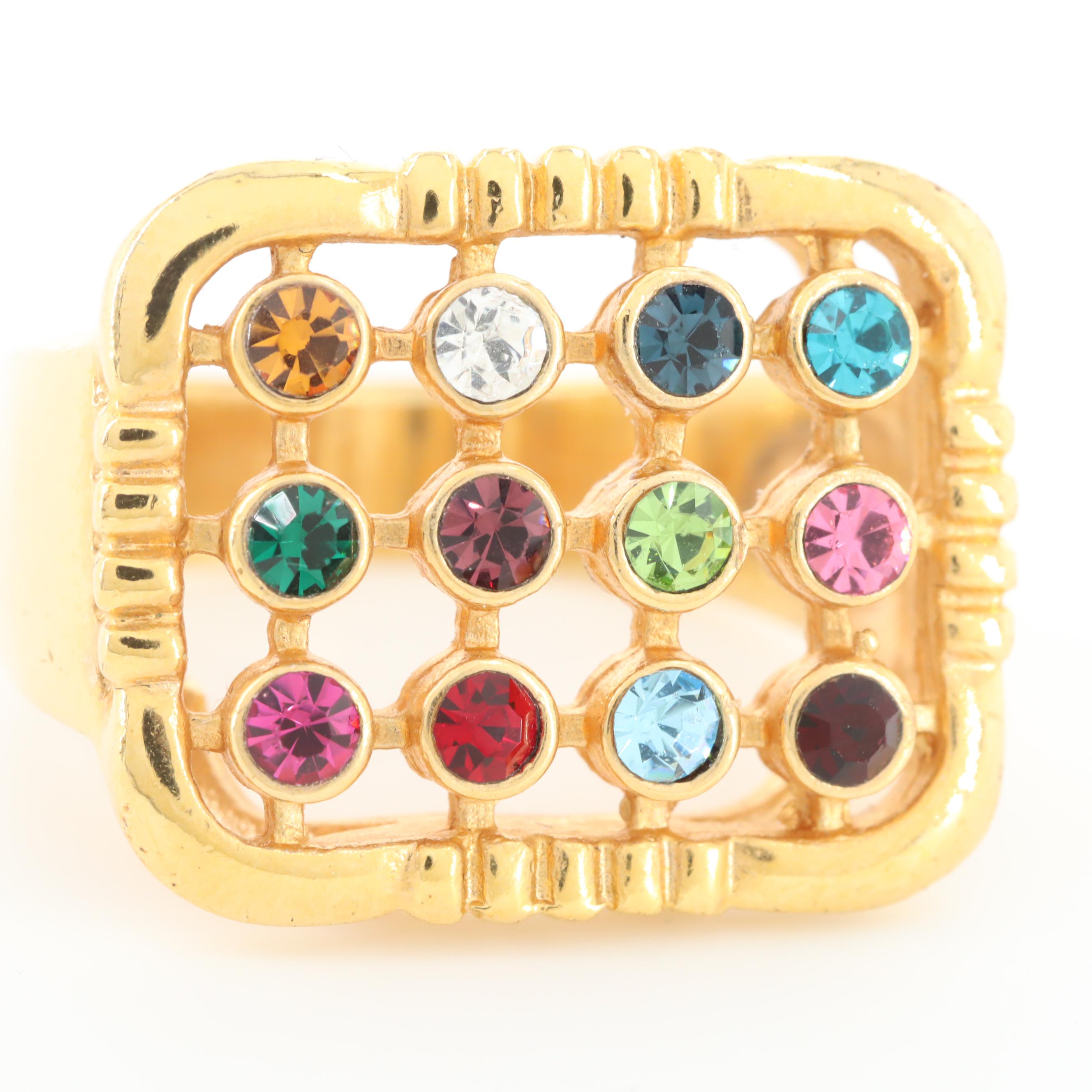 Gold Tone Imitation Gemstone Ring