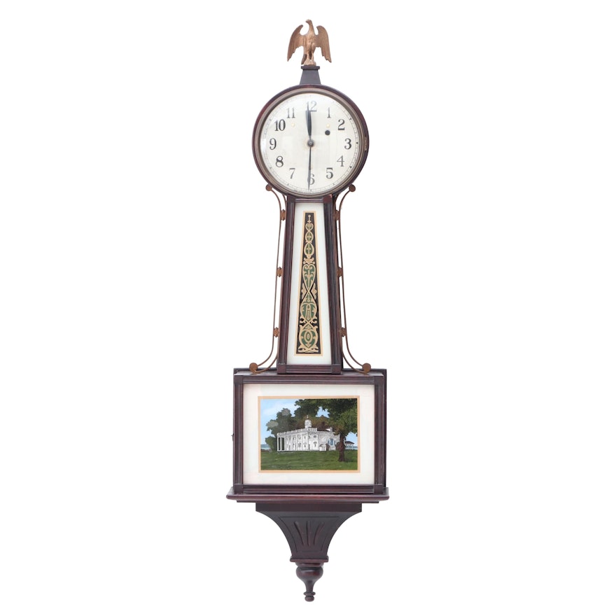 Converted New Haven Clock Co. Banjo Clock, Early to Mid 20th Century