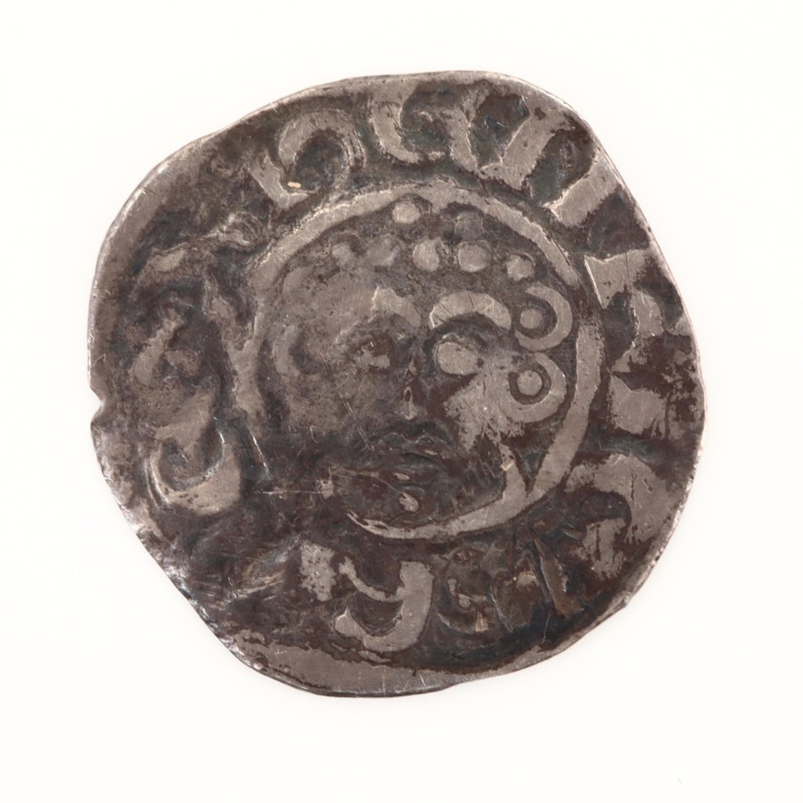 English Hammered King John I AR Penny, ca. 1199 A.D.