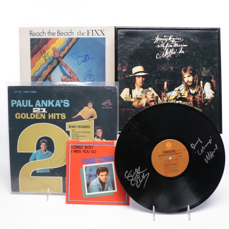 Musicians and Rock Groups Signed Album Covers/Record, 1960s-1980s