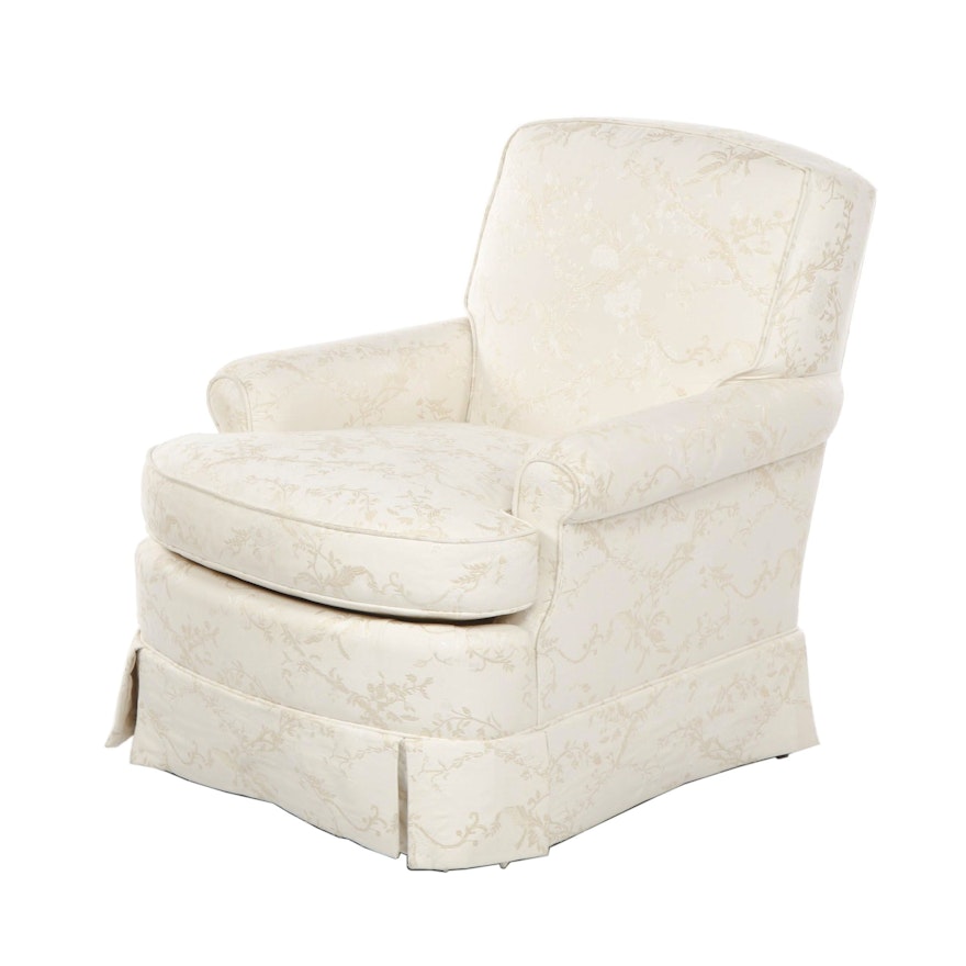 Contempory Baker White Upholstered Armchair