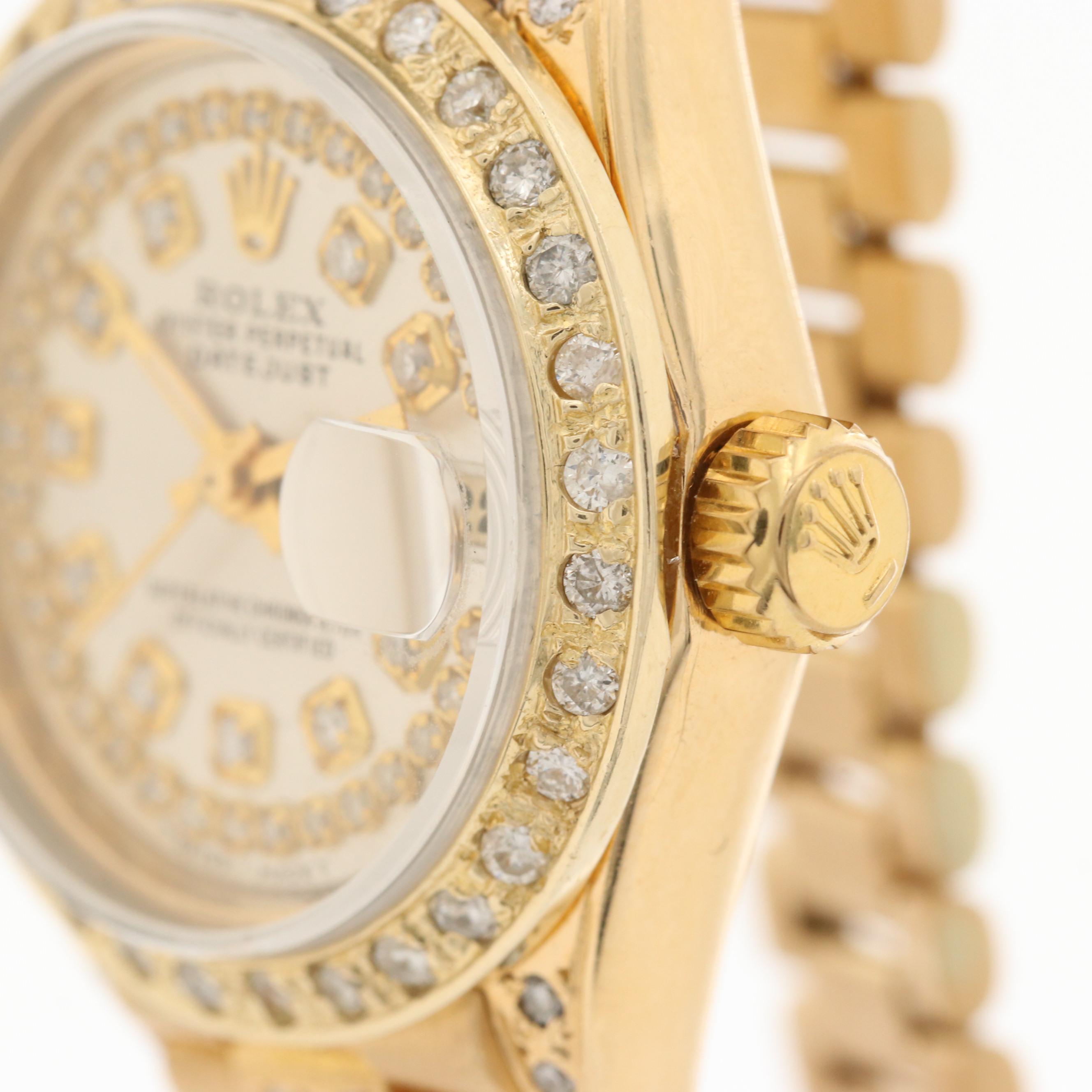 Rolex Datejust 18K Yellow Gold and 1.31 CTW Diamond Watch