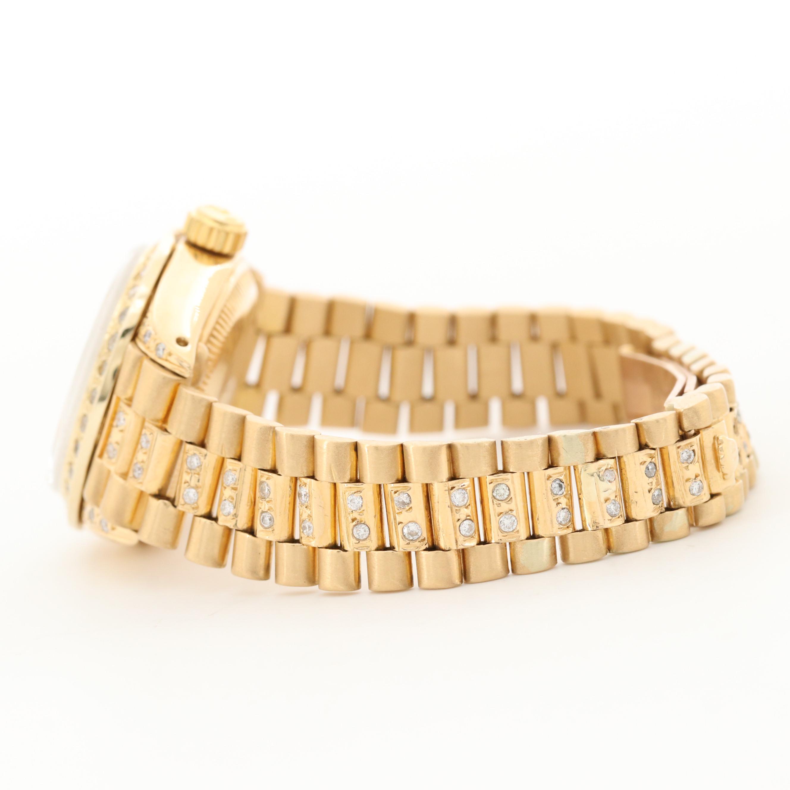 Rolex Datejust 18K Yellow Gold and 1.31 CTW Diamond Watch