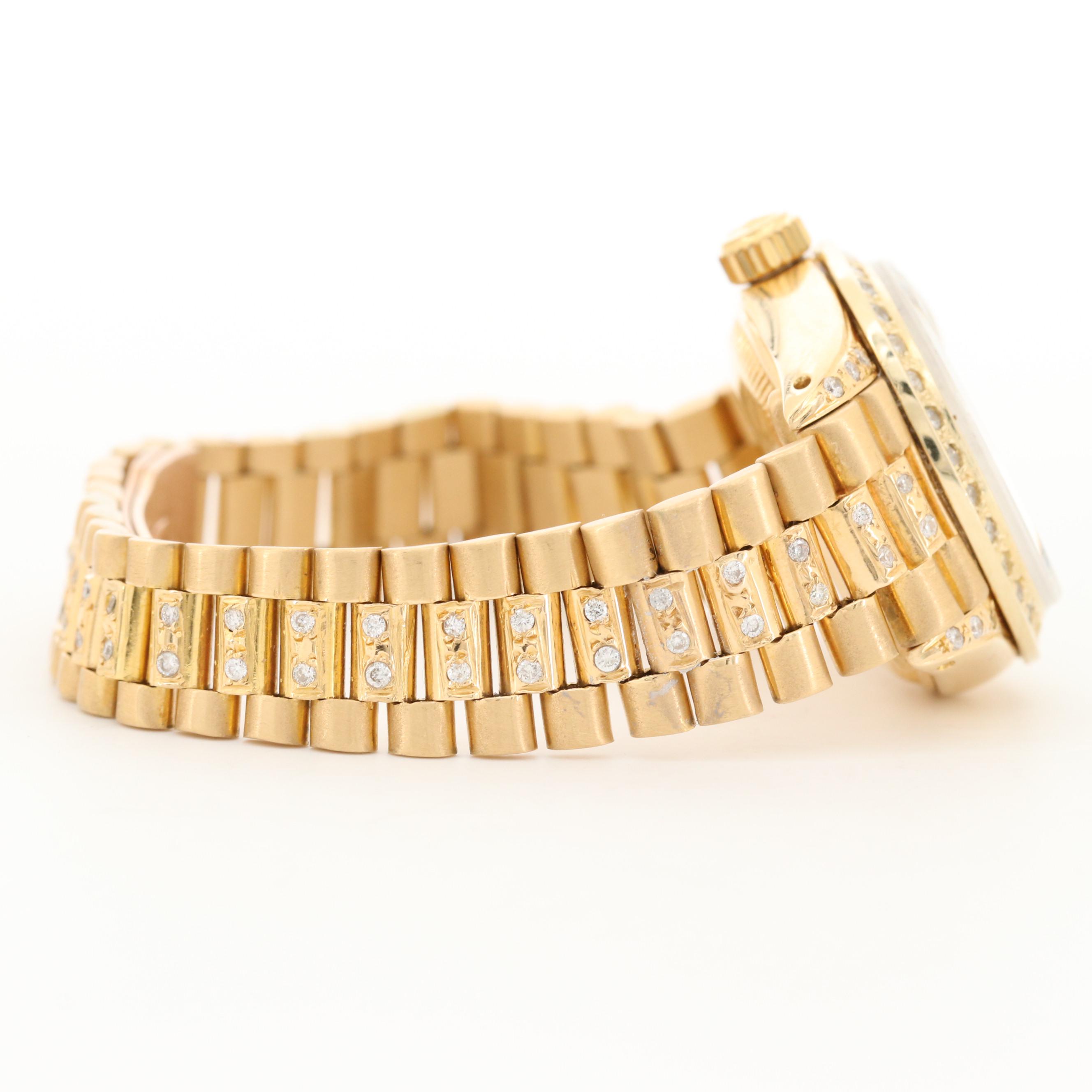 Rolex Datejust 18K Yellow Gold and 1.31 CTW Diamond Watch