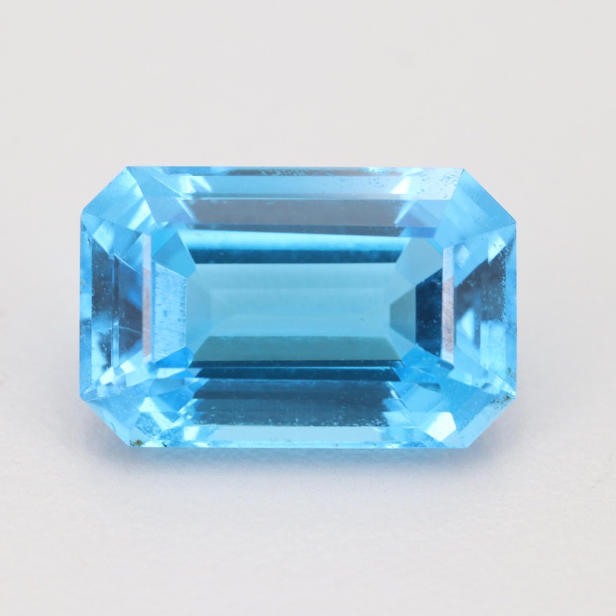 Loose 17.39 CT Blue Topaz Gemstone