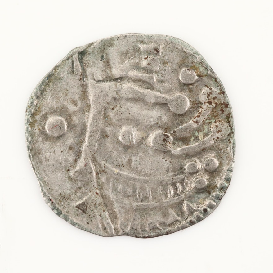 Hammered French Provincial County of Blois AR Denier Coin, ca. 1100