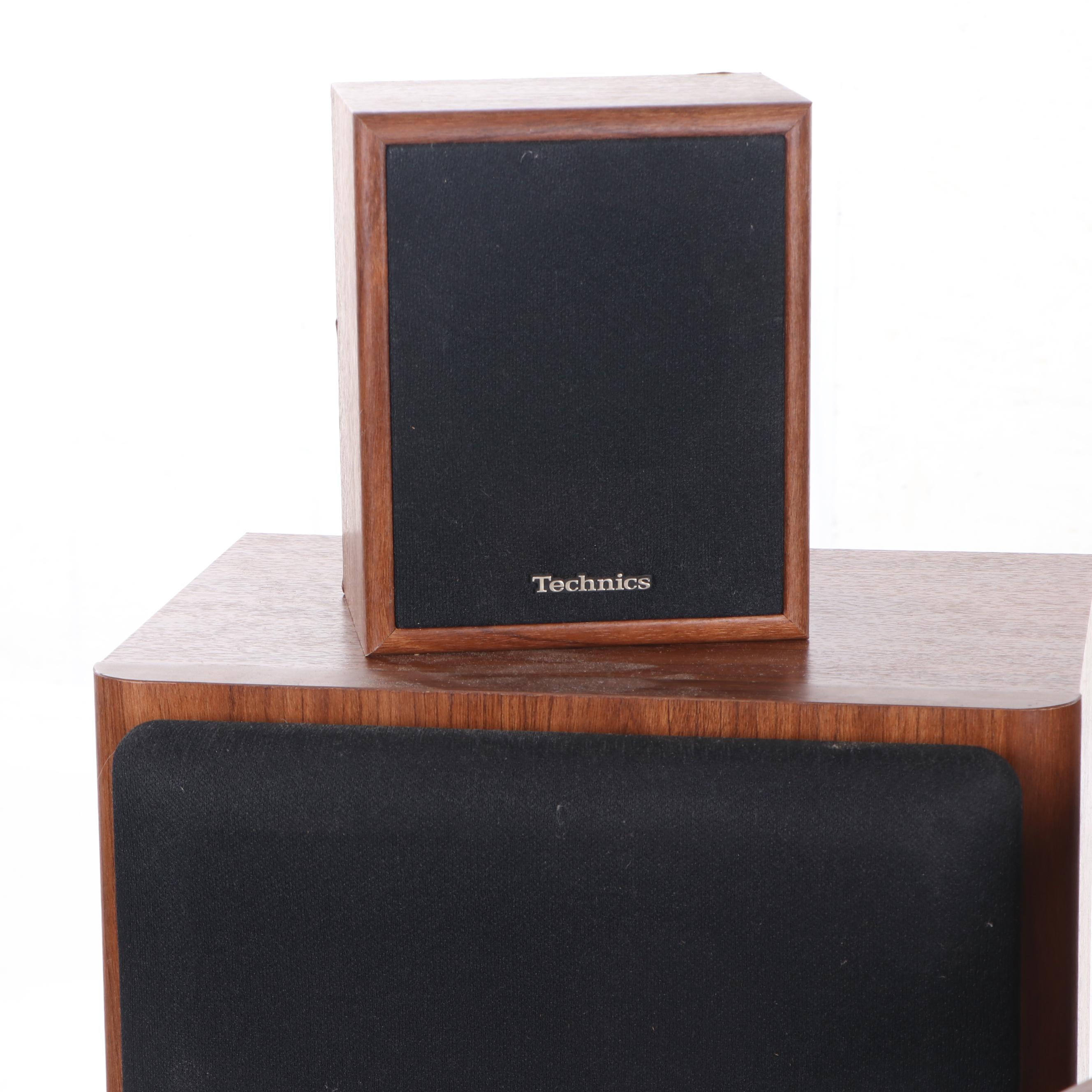 Technics Stereo and Speaker System with Cherry Cabinet and Housing