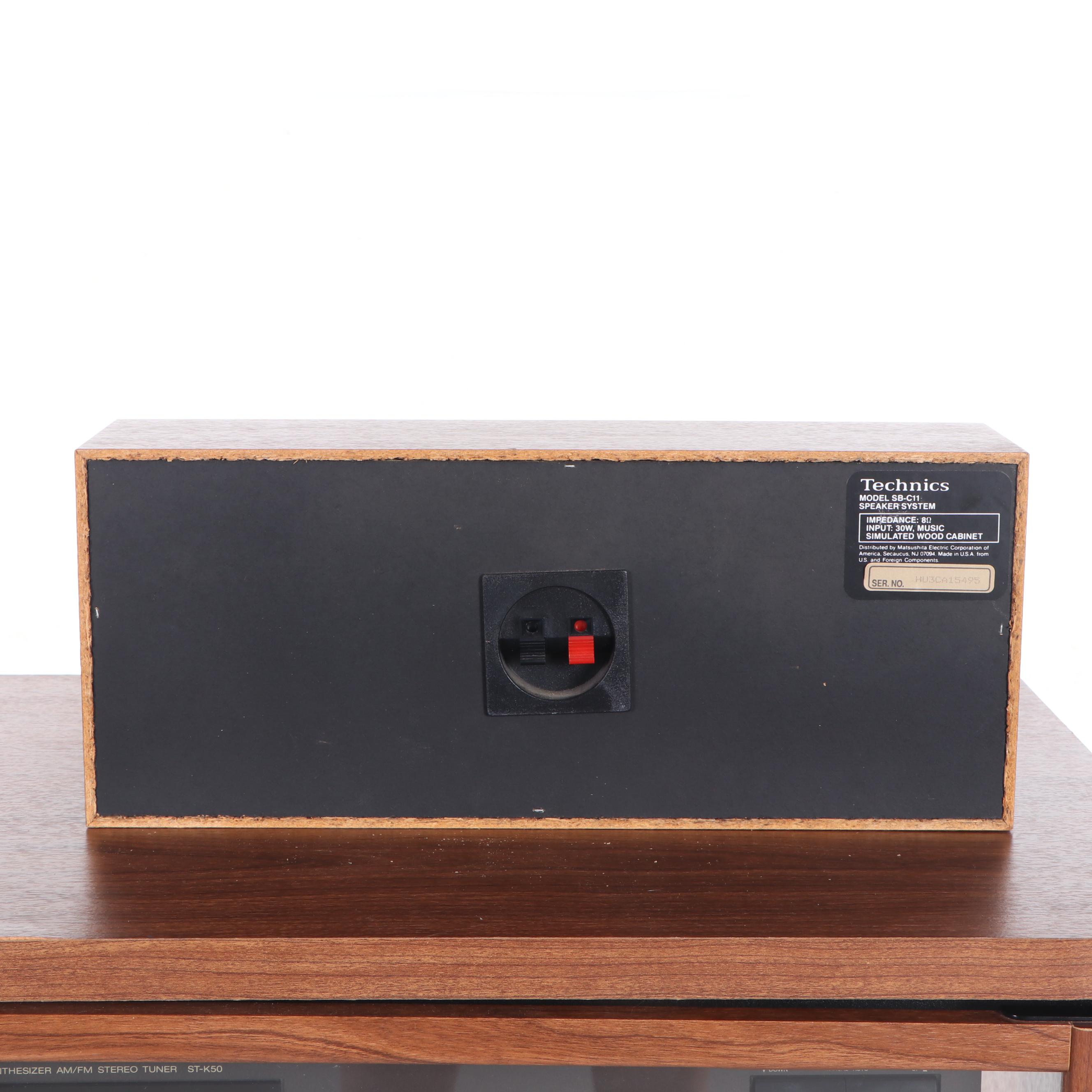 Technics Stereo and Speaker System with Cherry Cabinet and Housing