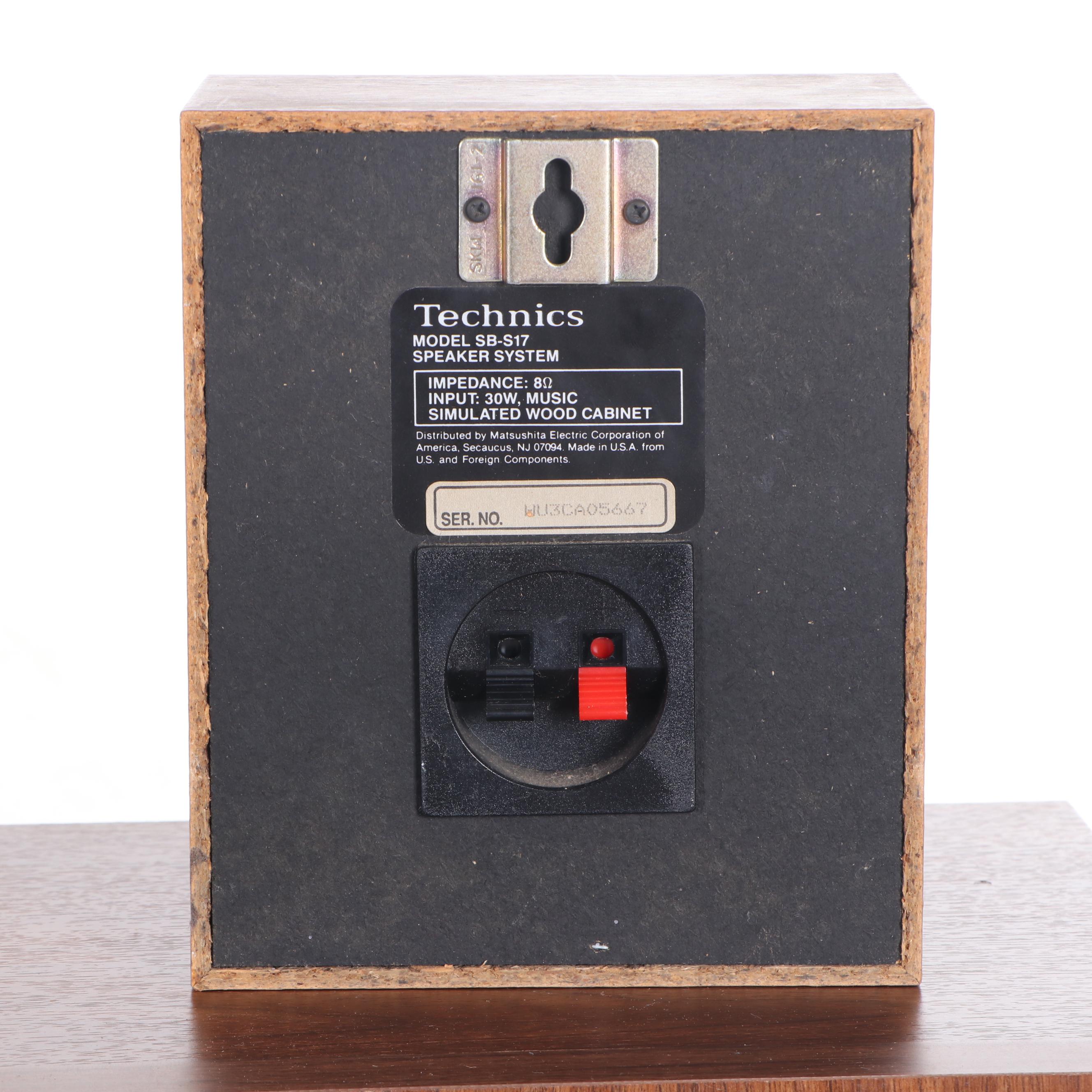 Technics Stereo and Speaker System with Cherry Cabinet and Housing