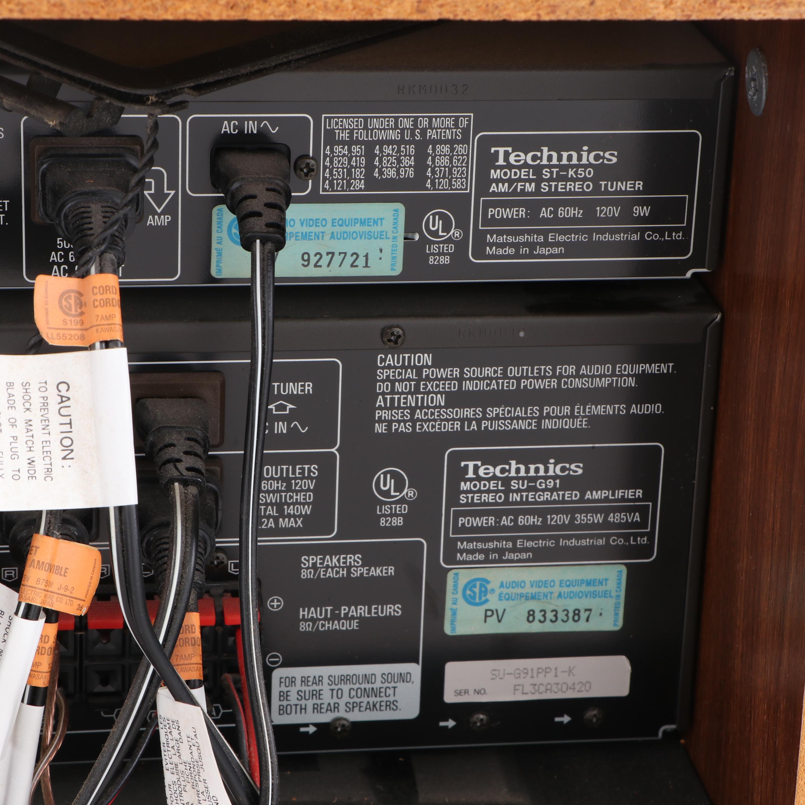 Technics Stereo and Speaker System with Cherry Cabinet and Housing