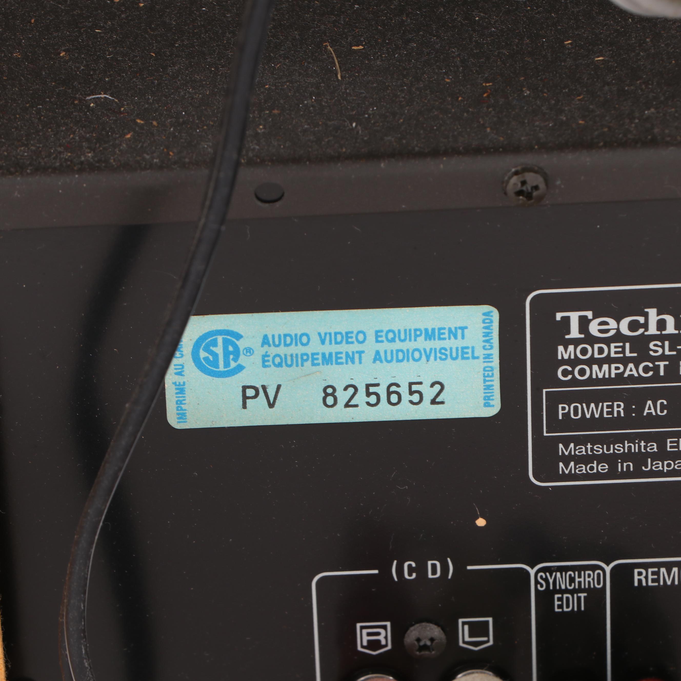 Technics Stereo and Speaker System with Cherry Cabinet and Housing