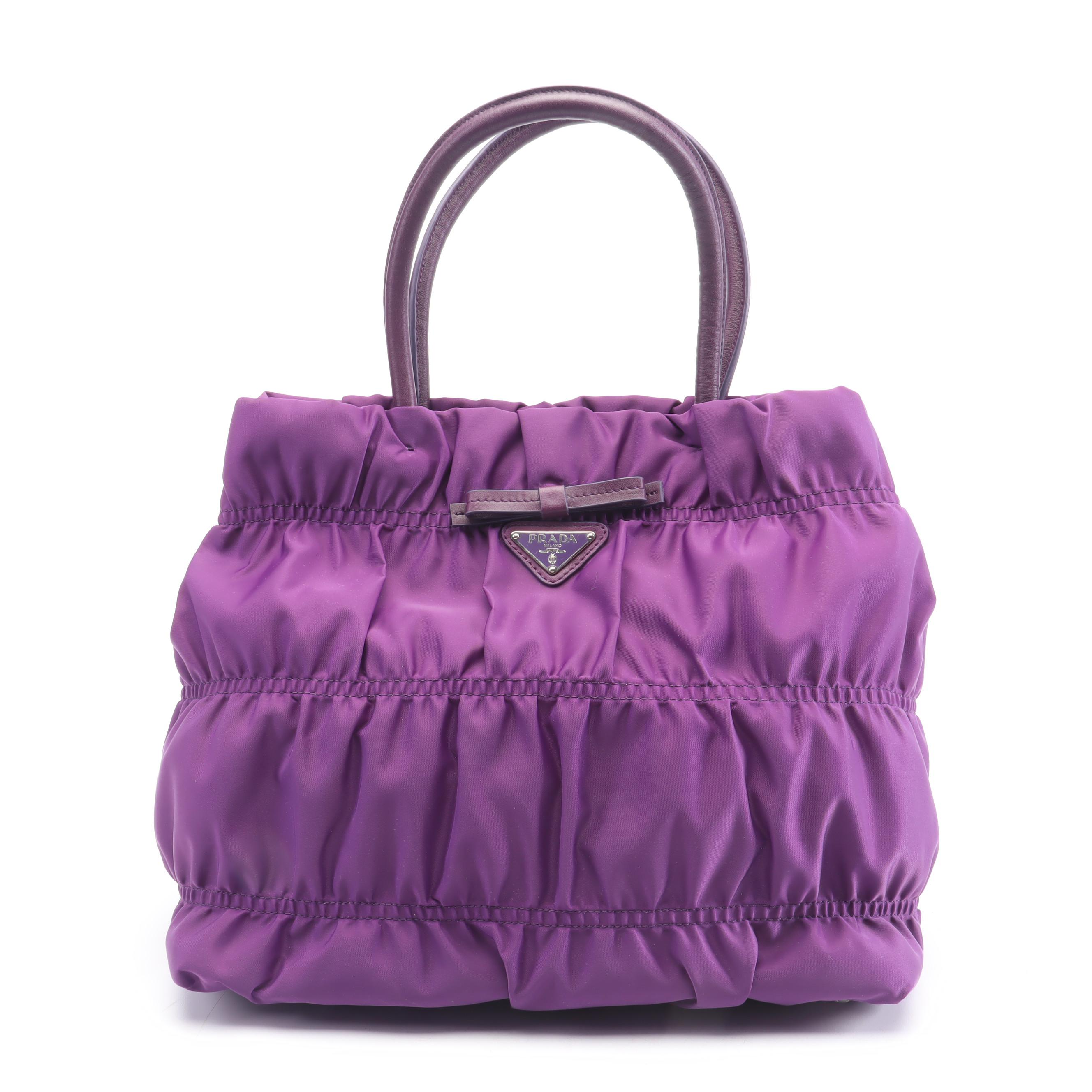 Prada Anemone Nylon Tessuto Gaufre Top Handle Bag