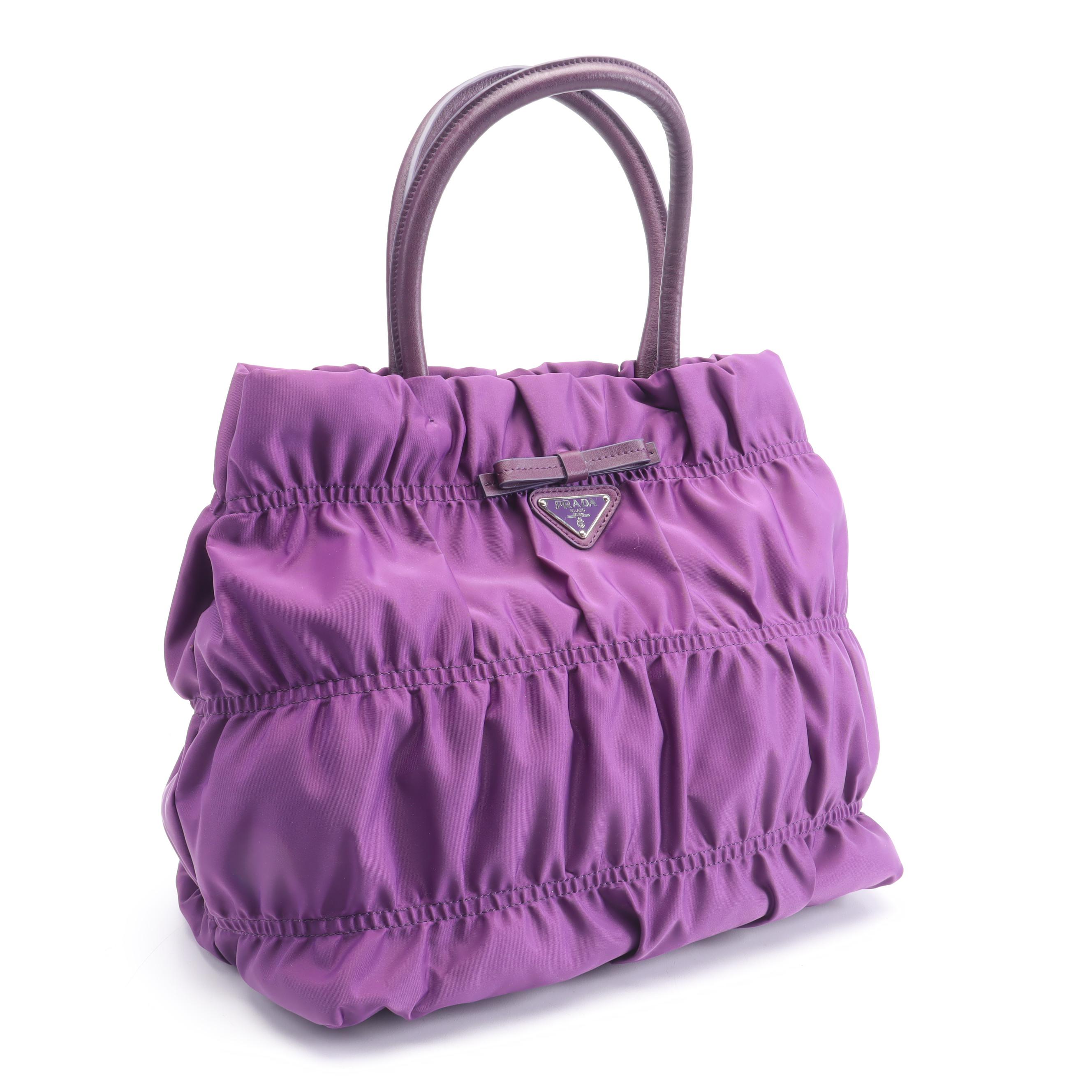 Prada Anemone Nylon Tessuto Gaufre Top Handle Bag